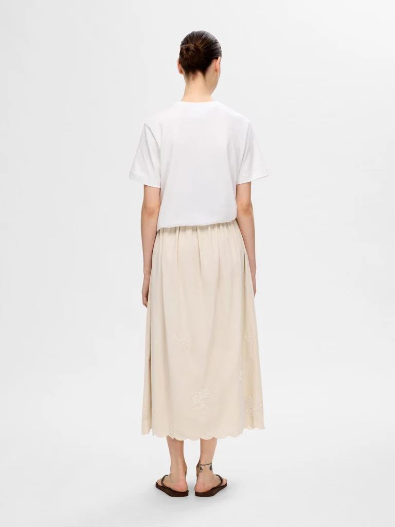 Selected Femme naisten hame, SLFMELLI HW ANKLE SKIRT Hiekka - Image 2