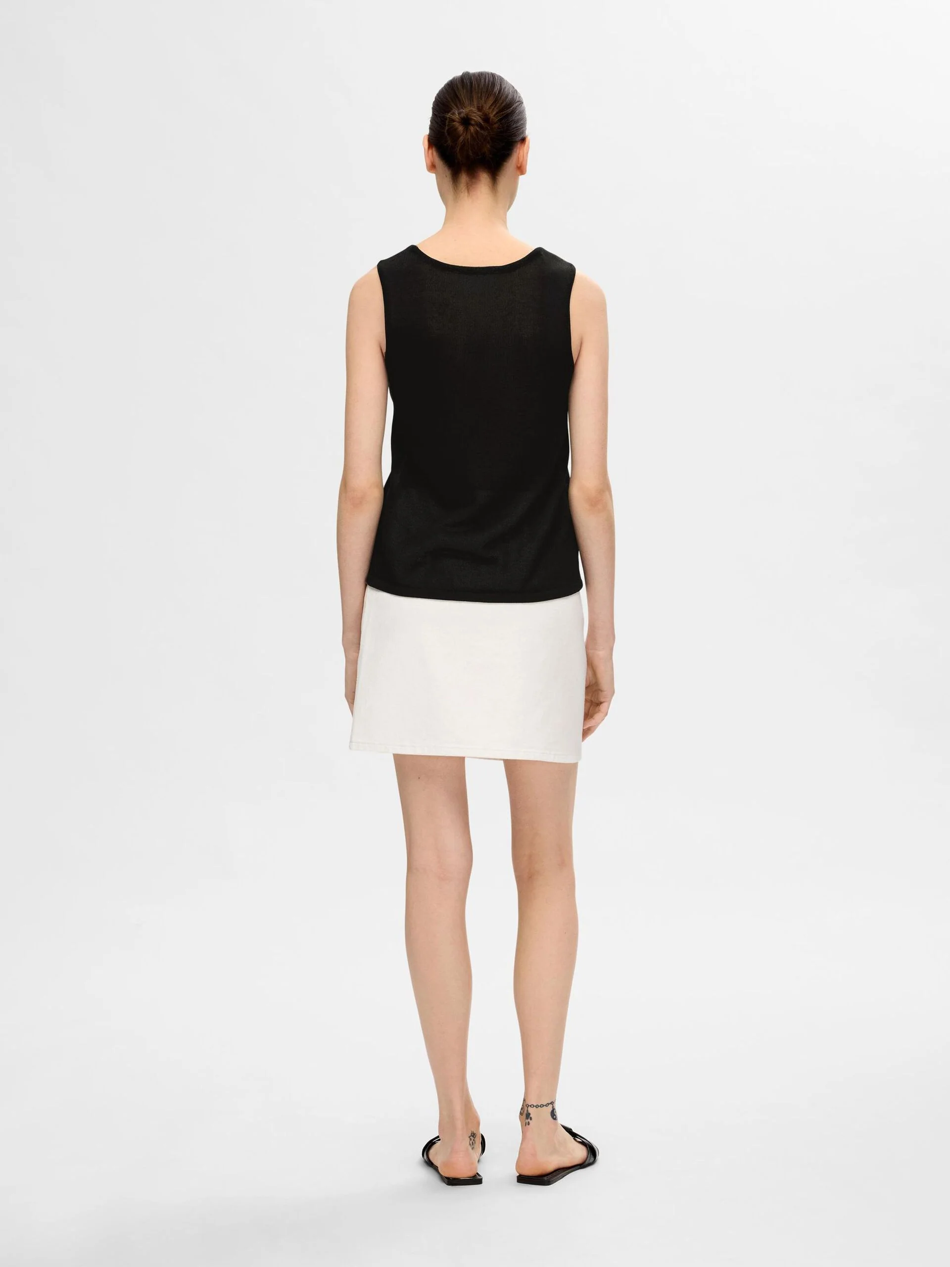 Selected Femme naisten hihaton toppi, SLFMOON SUS SL KNIT TOP Musta - Image 2