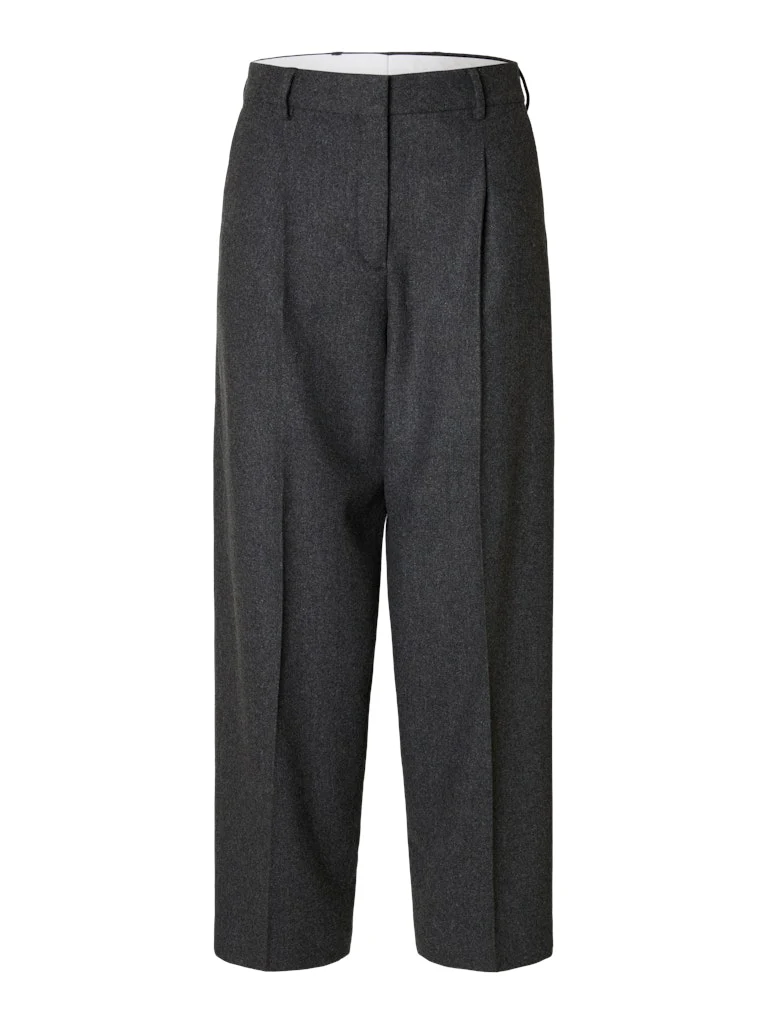 Selected Femme Naisten housut, SLFBARREL BERIT HW PANT Grafiitti