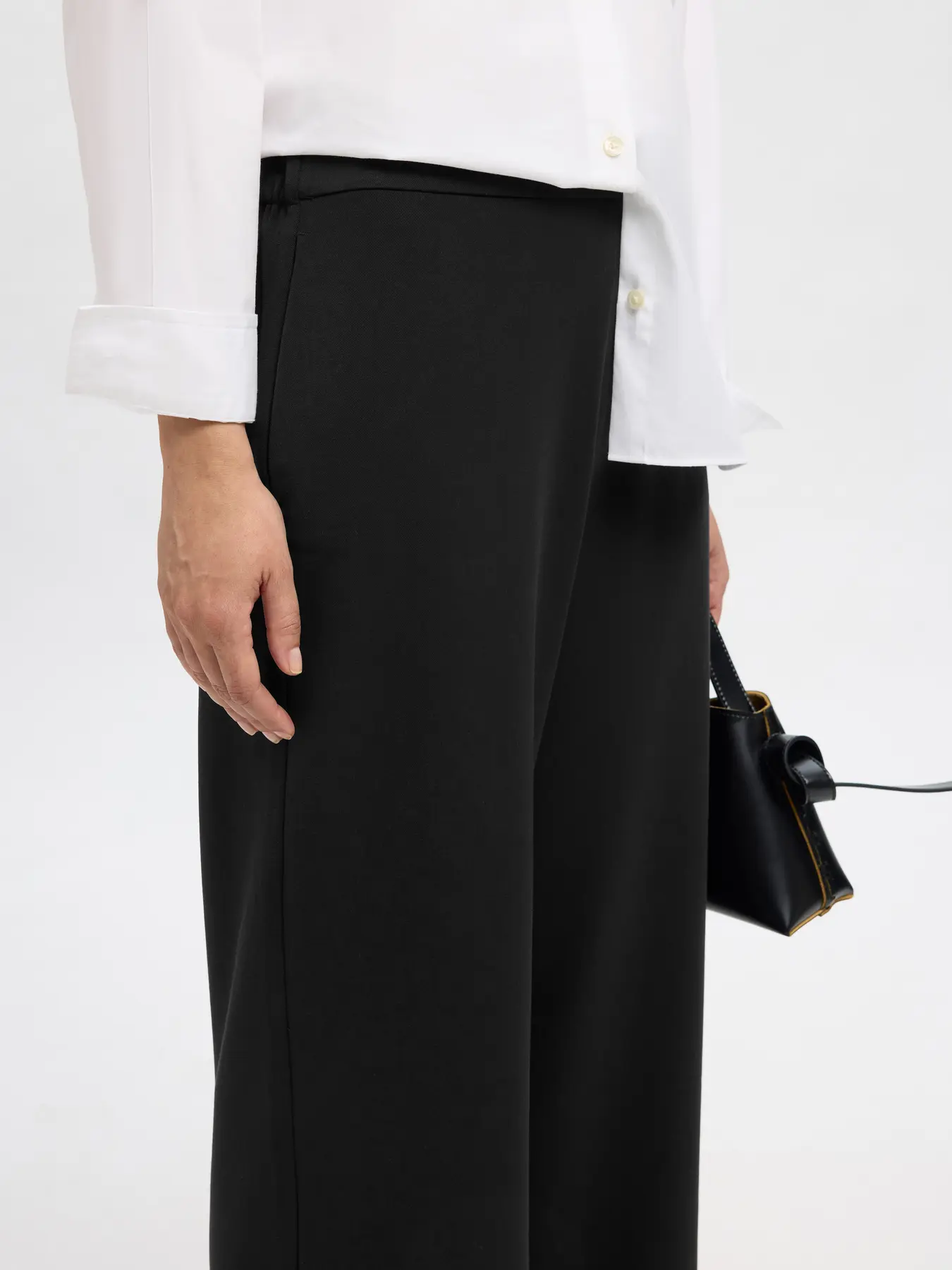 Selected Femme Naisten Housut, SLFEMMA-TARA MW WIDE PANT Black - Image 4