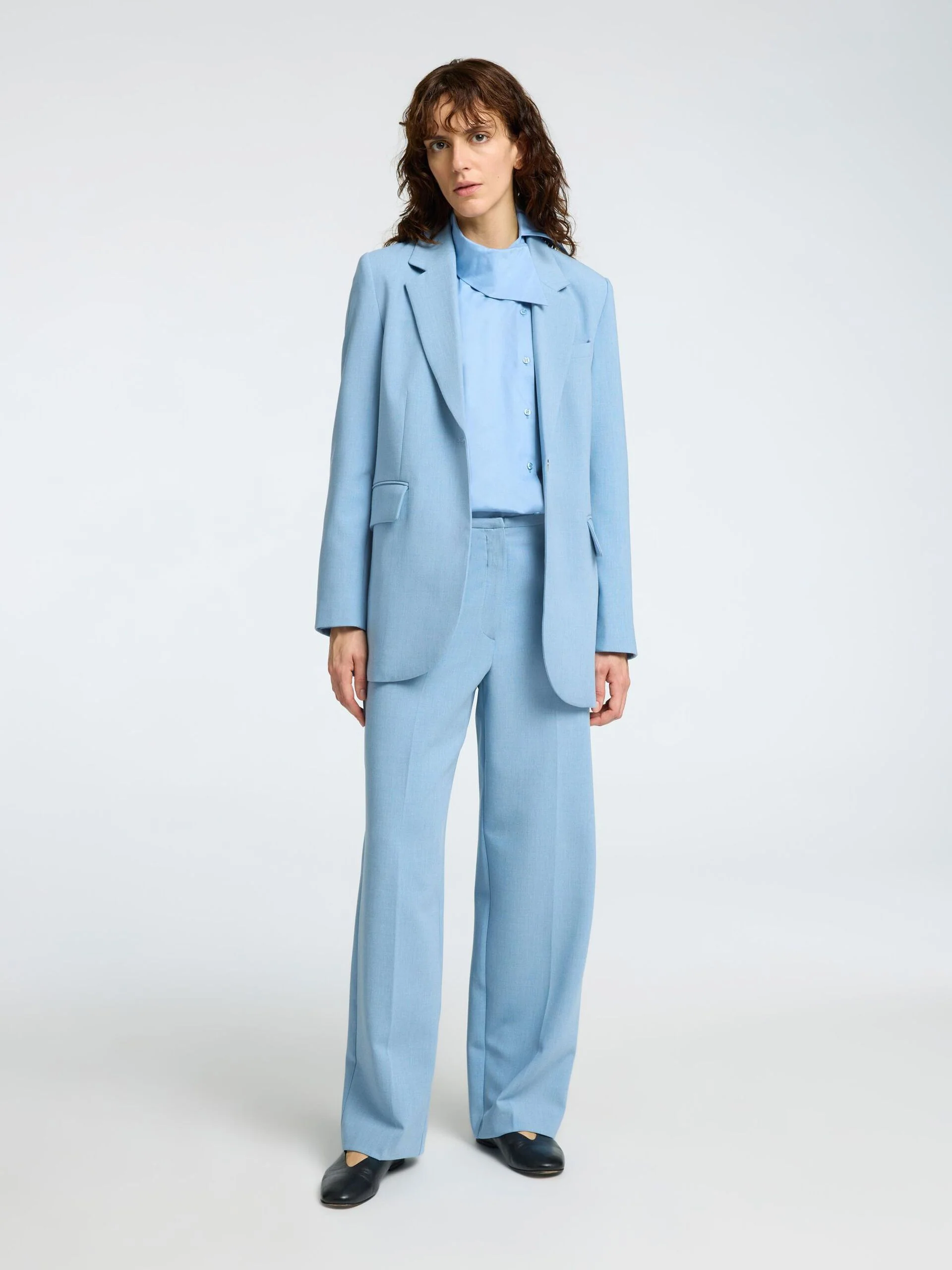 Selected Femme naisten housut, SLFRITA-FREIA MW STRAIGHT PANT Vaaleansininen