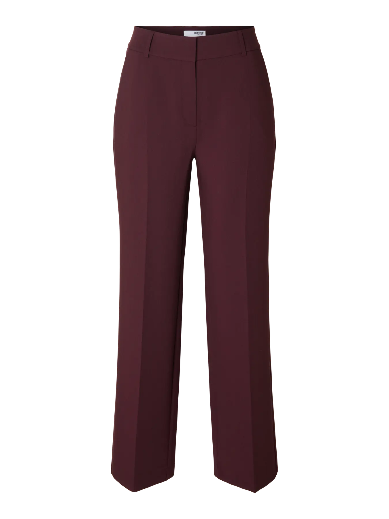 Selected Femme naisten housut, SLFRITA MW WIDE PANT MEL NOOS Fig Melange - Image 3