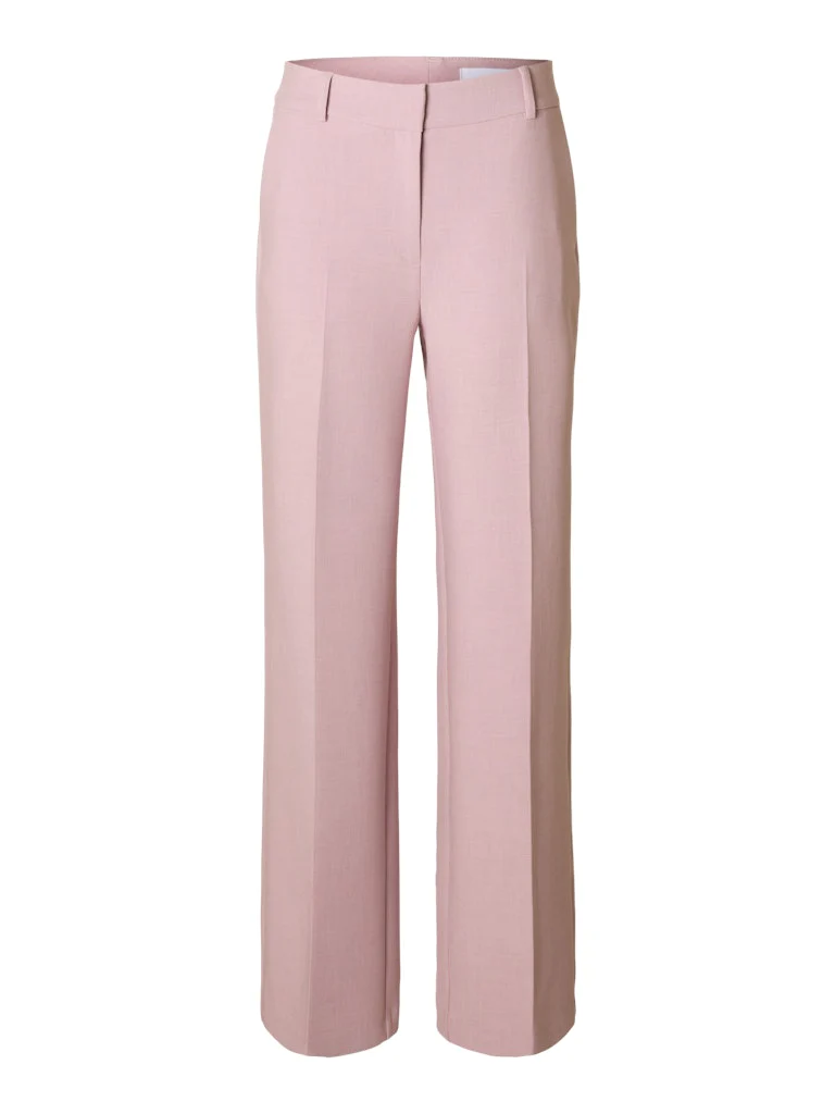 Selected Femme naisten housut, SLFRITA MW WIDE PANT MEL Vaaleanpunainen