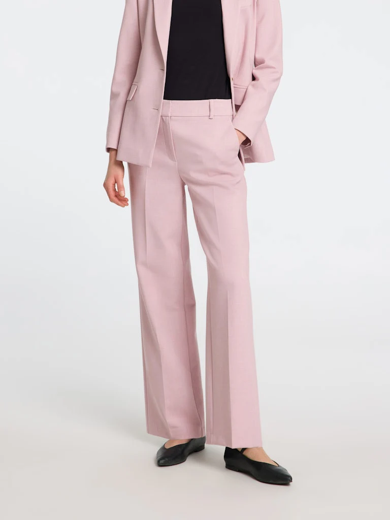 Selected Femme naisten housut, SLFRITA MW WIDE PANT MEL Vaaleanpunainen - Image 2