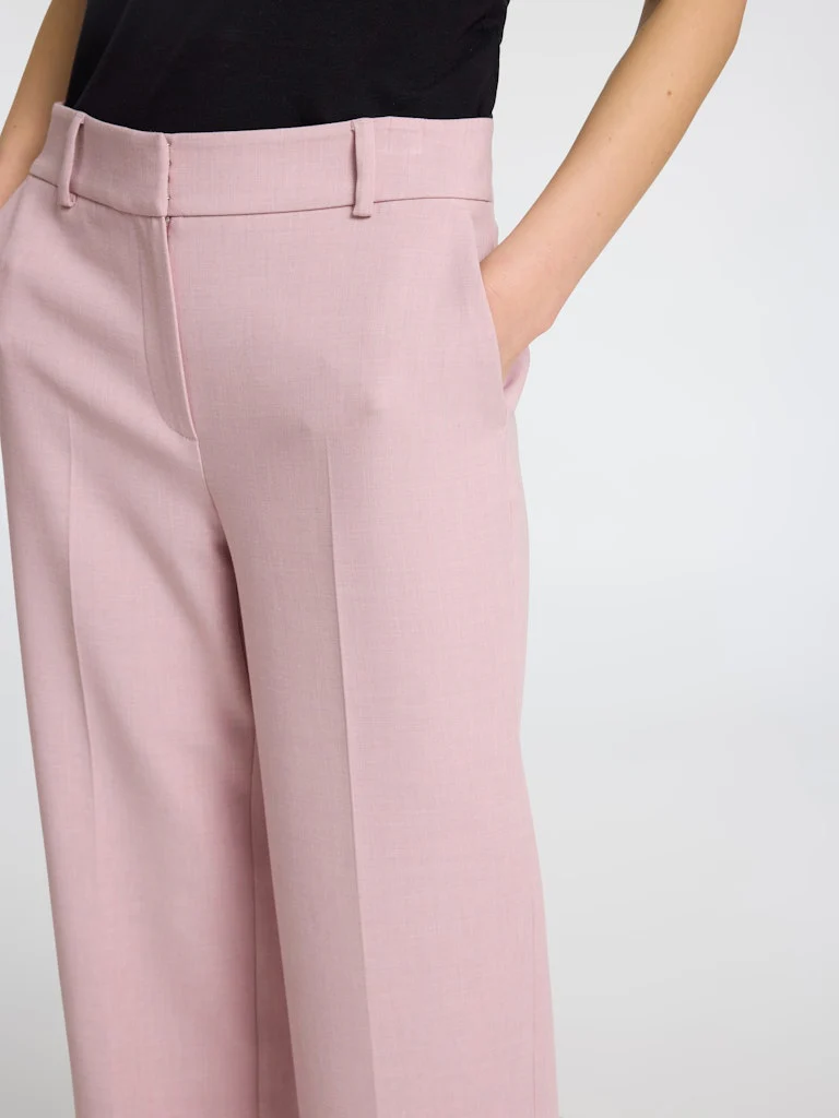 Selected Femme naisten housut, SLFRITA MW WIDE PANT MEL Vaaleanpunainen - Image 3