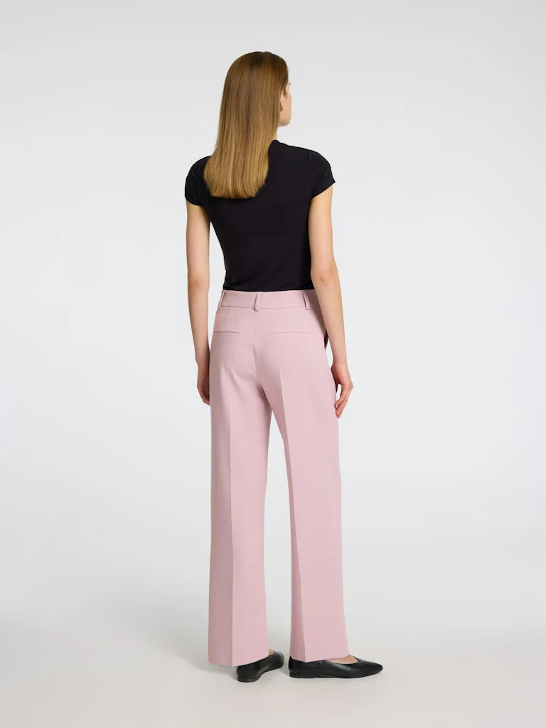 Selected Femme naisten housut, SLFRITA MW WIDE PANT MEL Vaaleanpunainen - Image 5