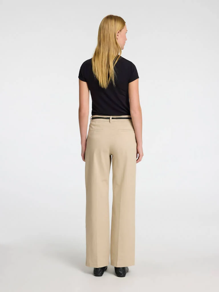 Selected Femme naisten housut, SLFVERA-RITA MW WIDE PANT Vaalea Beige - Image 2