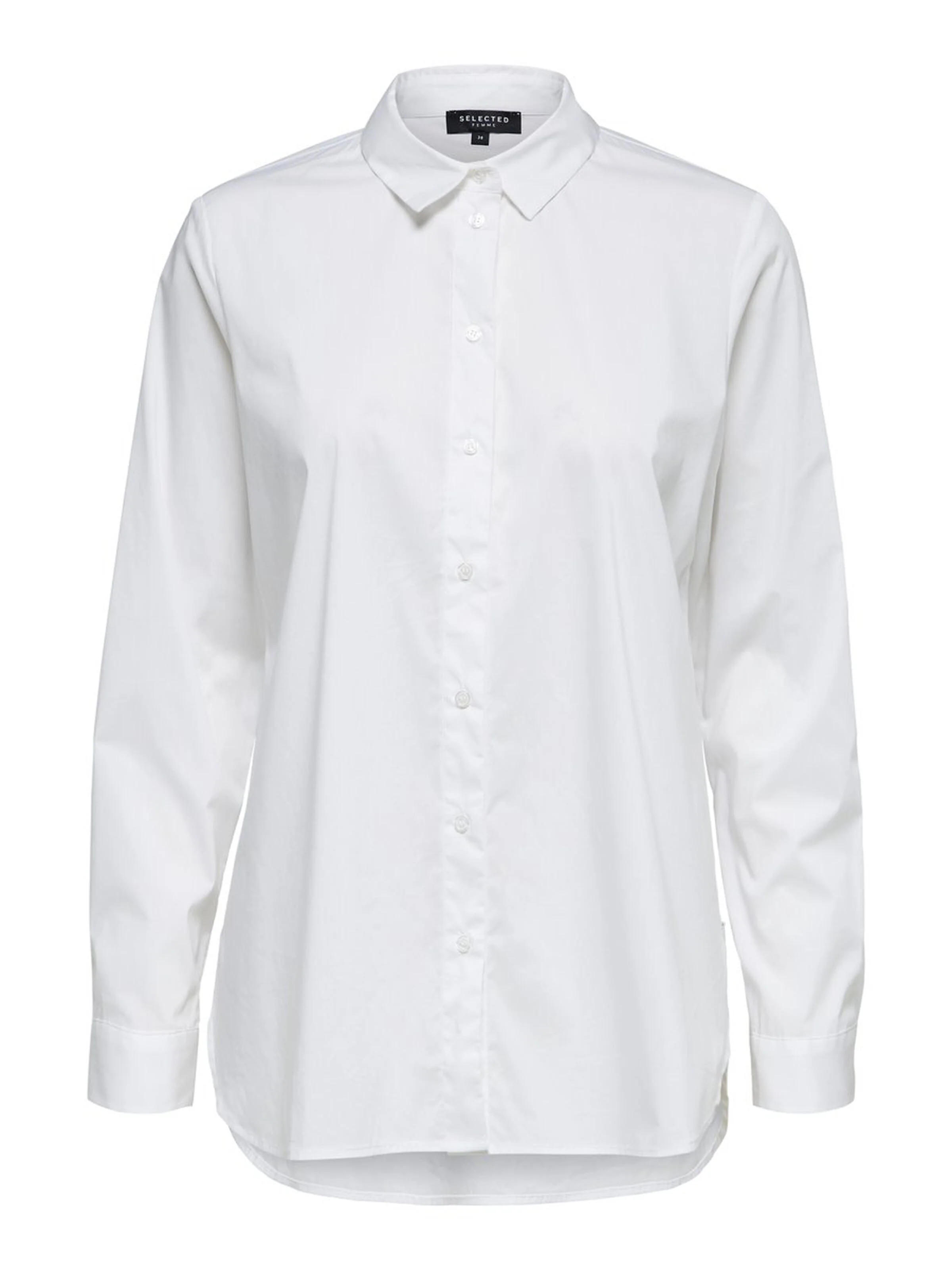 Selected Femme Naisten Kauluspaita, SLFOri LS Side Zip Shirt Valkoinen - Image 5