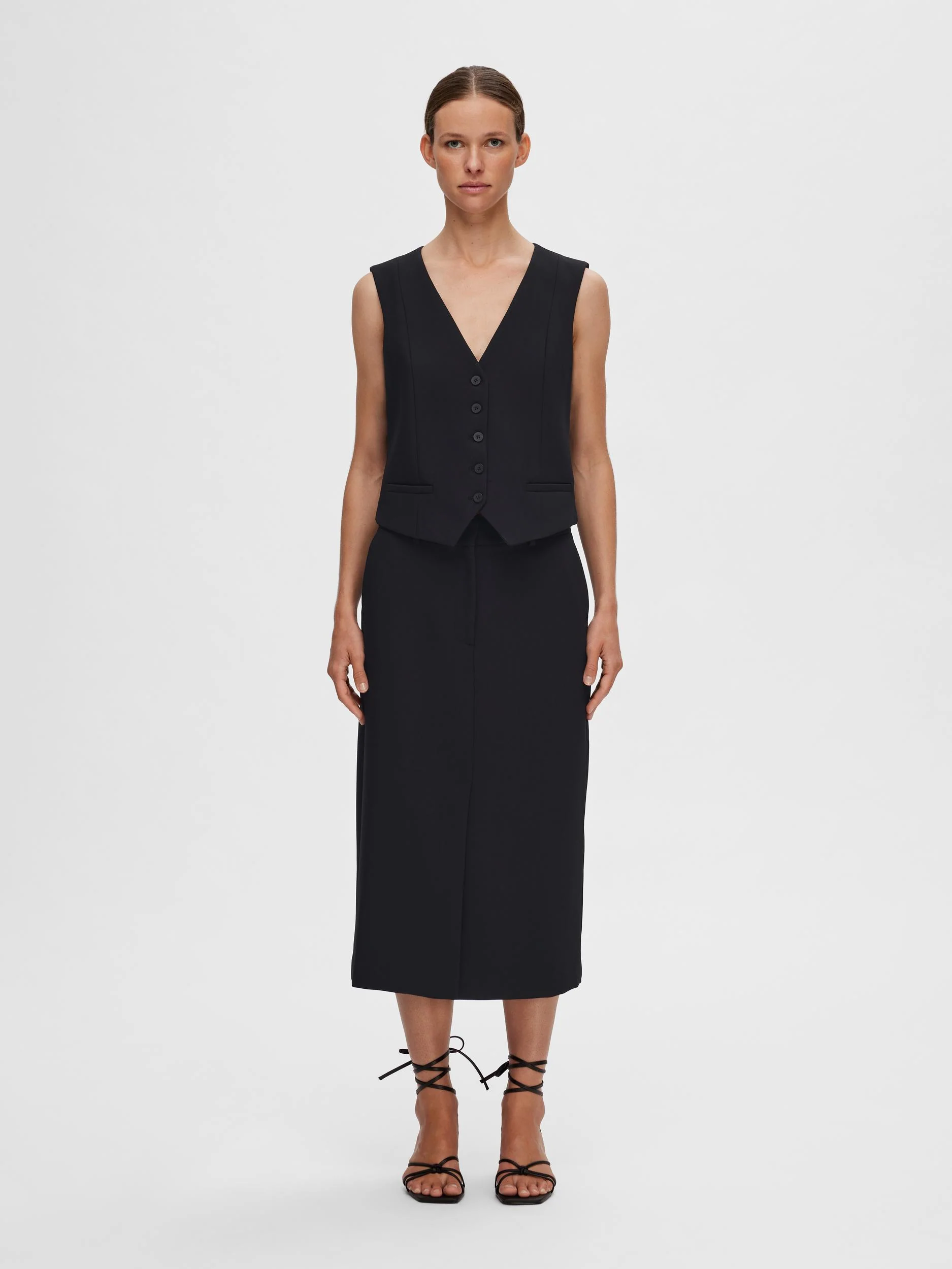 Selected Femme Naisten Liivi, SLFRITA VEST BLACK Musta