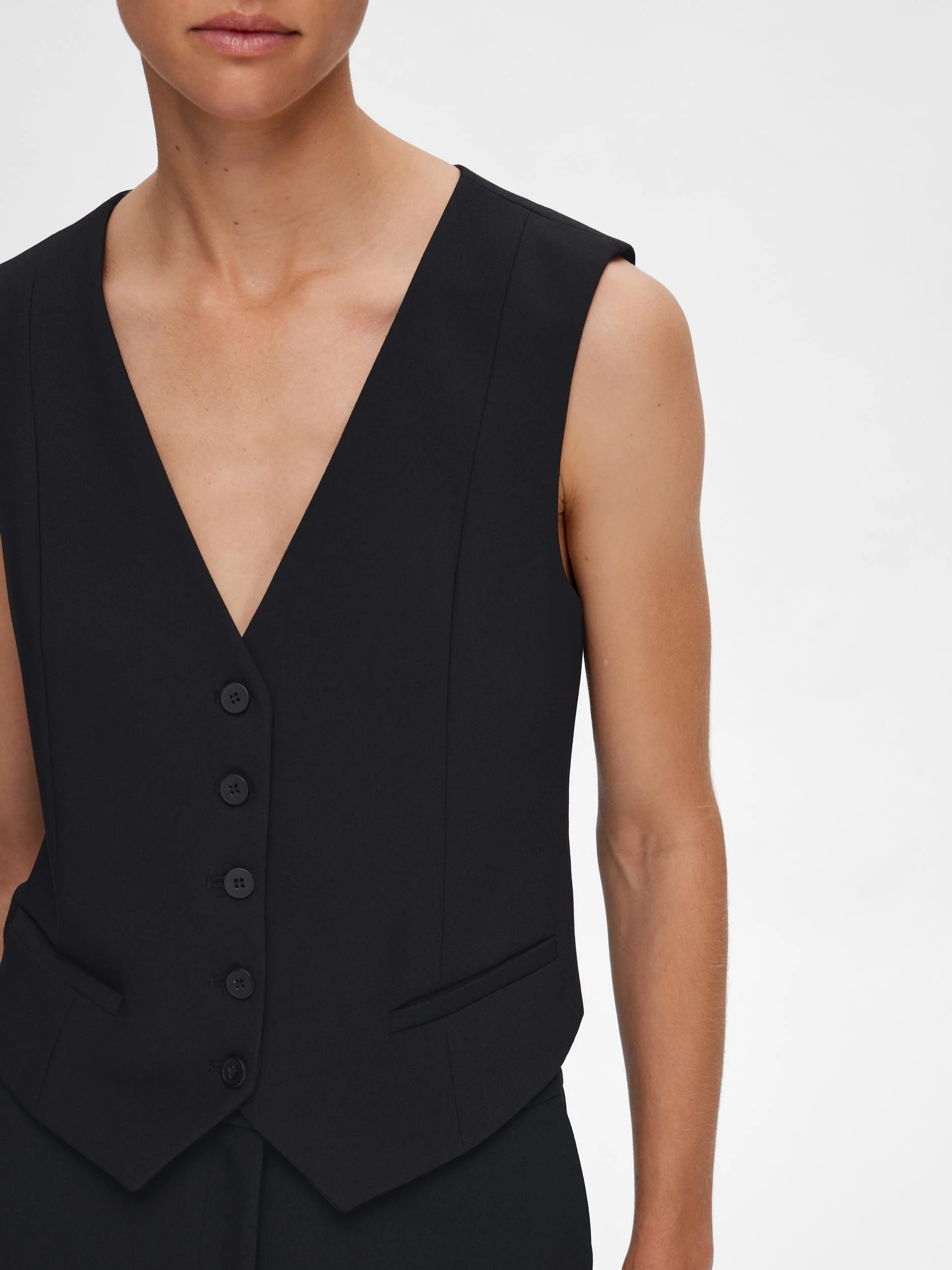 Selected Femme Naisten Liivi, SLFRITA VEST BLACK Musta - Image 4
