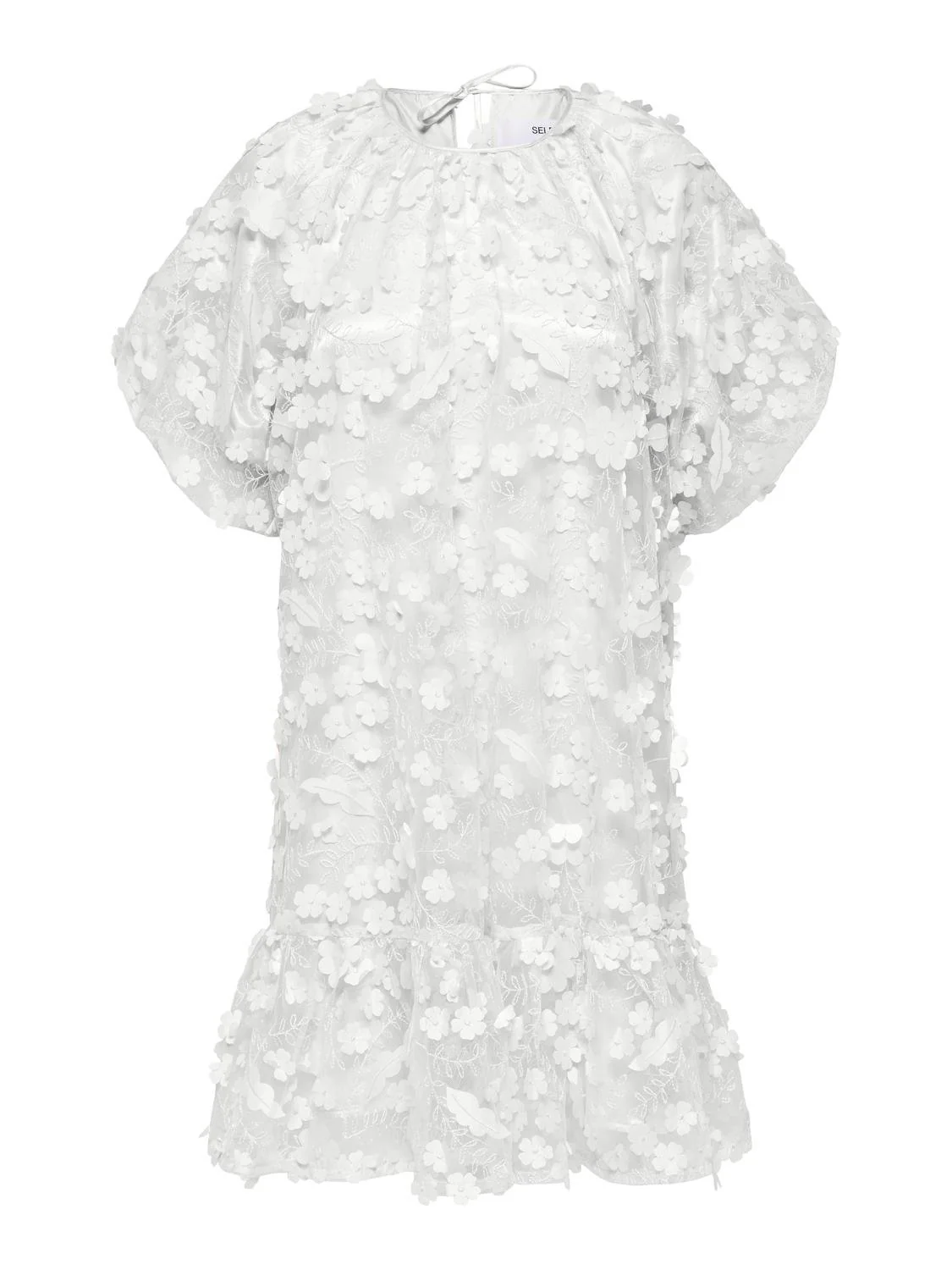 Selected Femme Naisten Mekko SLFALBERTA  2/4  DRESS Valkoinen - Image 3
