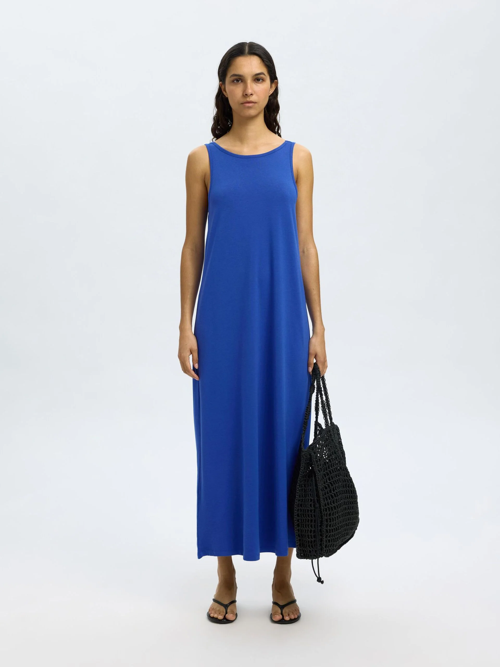 Selected Femme naisten mekko, SLFANOLA SL LOW BACK ANKLE DRESS Sininen