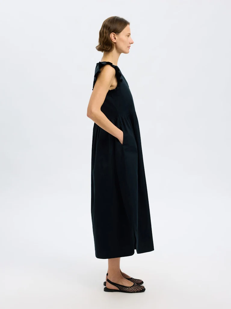 Selected Femme naisten mekko, SLFBLAIR-IDA SL LONG DRESS Musta - Image 2