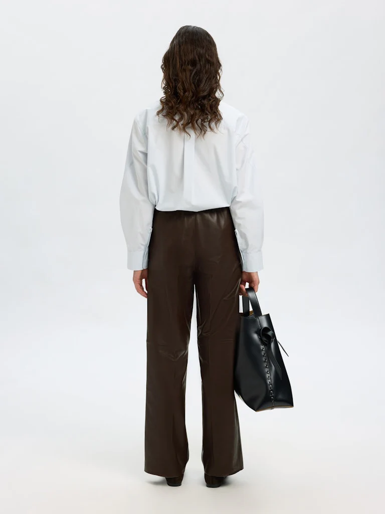 Selected Femme naisten nahkahousut, SLFBODA HW LEATHER PANT Delicioso - Image 2
