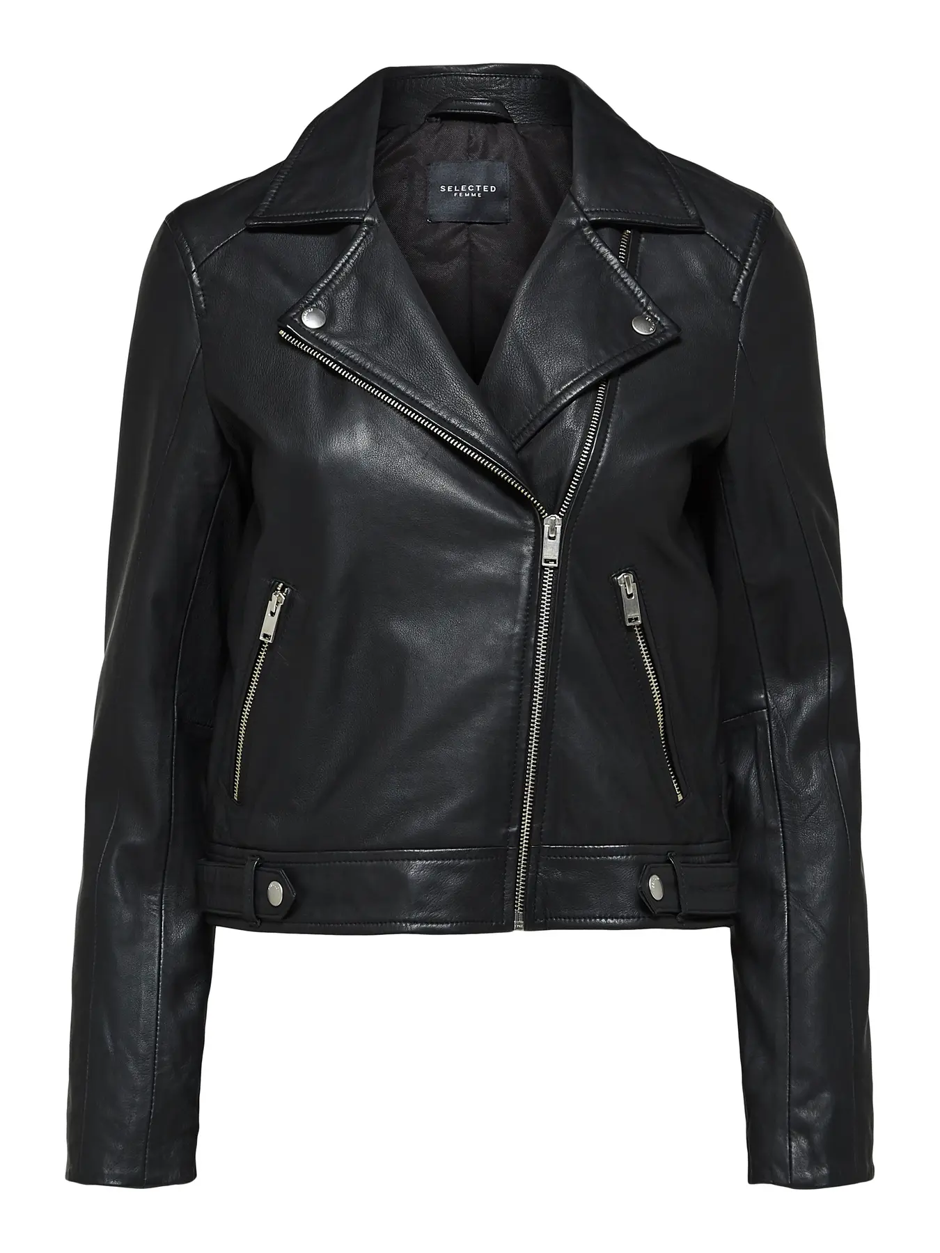 Selected Femme Naisten Nahkatakki, Katie Leather Jacket Black - Image 3