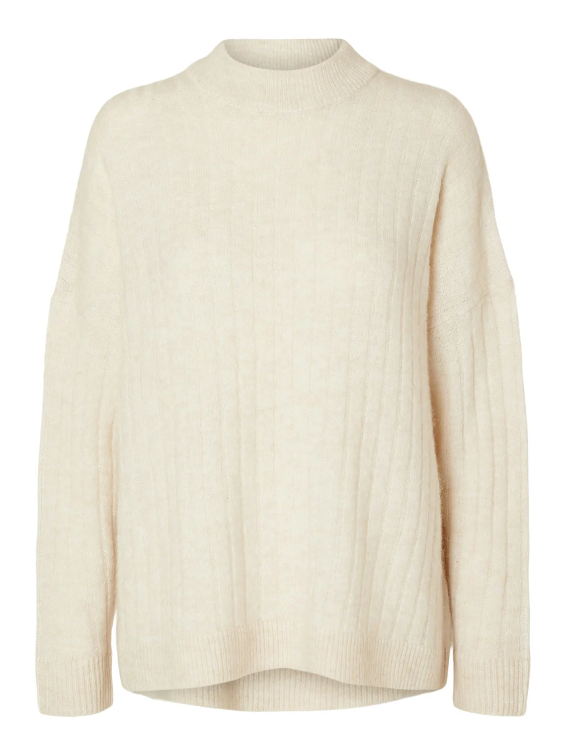 Selected Femme naisten neule, SLFMALINE LS KNIT HIGH NECK Luonnonvalkoinen - Image 2