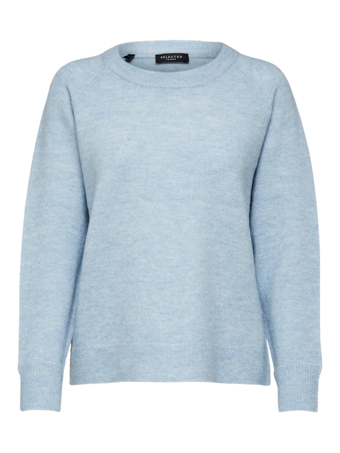 Selected Femme Naisten Neulepaita, Lulu LS Knit O-Neck Vaaleansininen - Image 3
