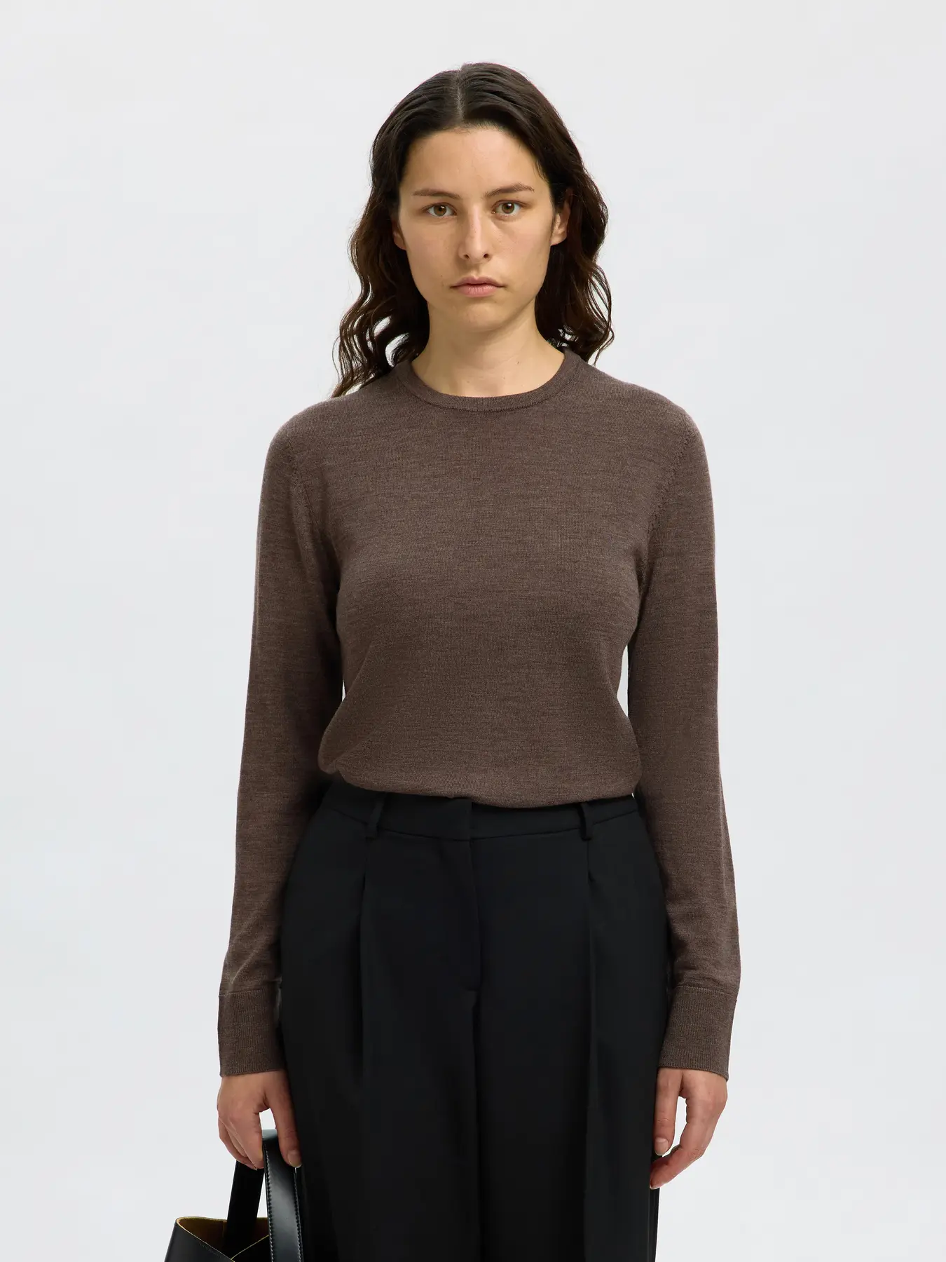 Selected Femme Naisten Neulepaita, Slfthea LS Knit Merino O-Neck Noos Delicioso