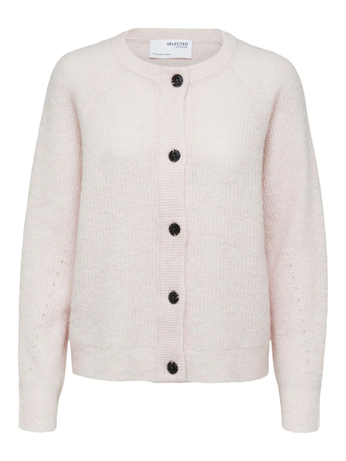 Selected Femme, Naisten Neuletakki, Lulu LS Knit Short Cardigan Vaaleanpunainen