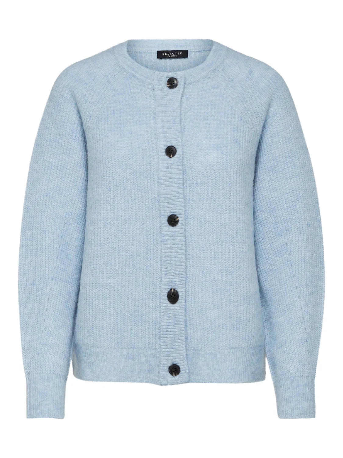 Selected Femme, Naisten Neuletakki, Lulu LS Knit Short Cardigan Vaaleansininen - Image 3