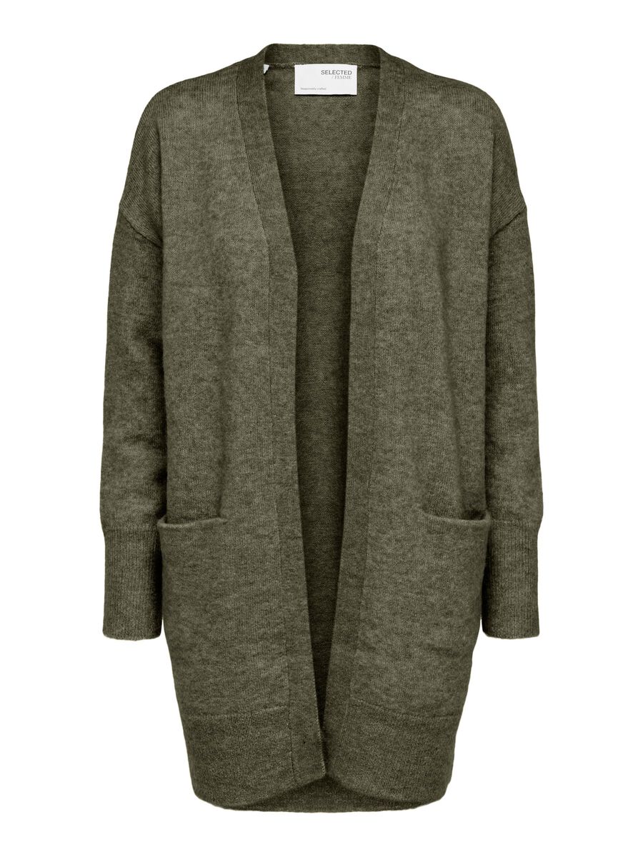 Selected Femme Naisten Neuletakki Lulu New Knit Long Cardigan Armeijanvihreä - Image 3