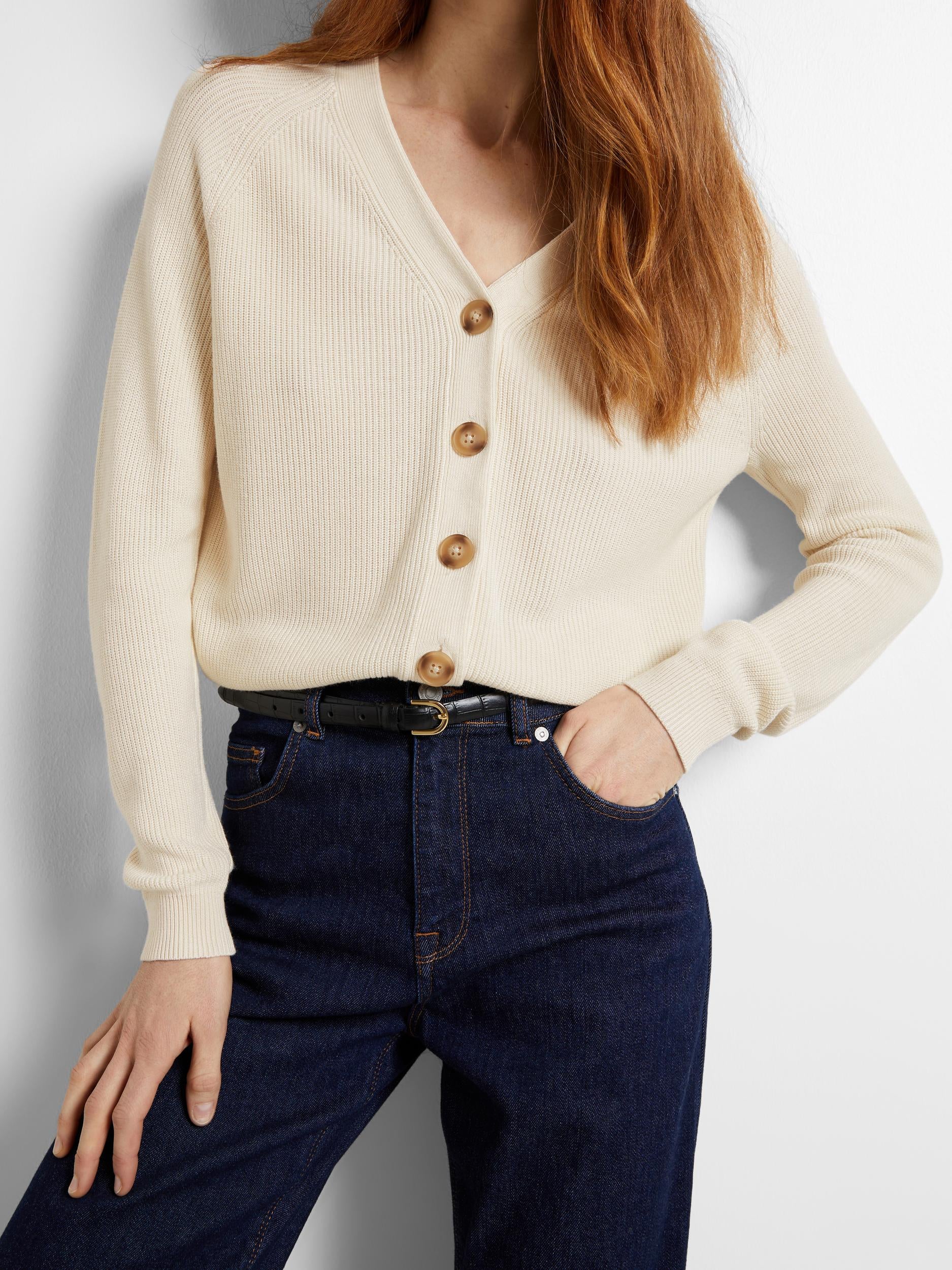 Selected Femme naisten neuletakki, SLFELINNA LS KNIT CARDIGAN Luonnonvalkoinen - Image 6