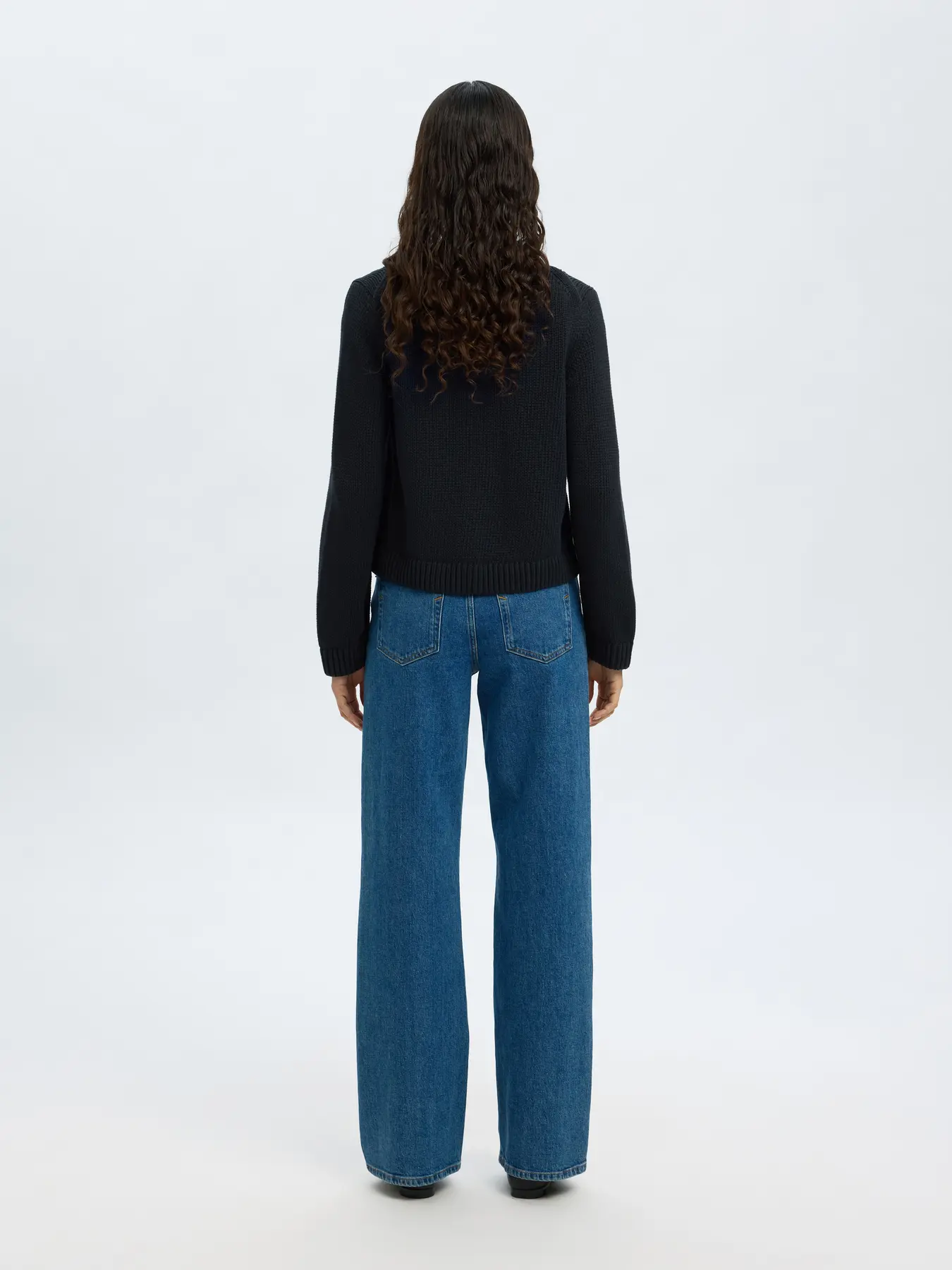 Selected Femme naisten neuletakki, SLFIVY LS KNIT O-NECK CARDIGAN NOOS Tummansininen - Image 2