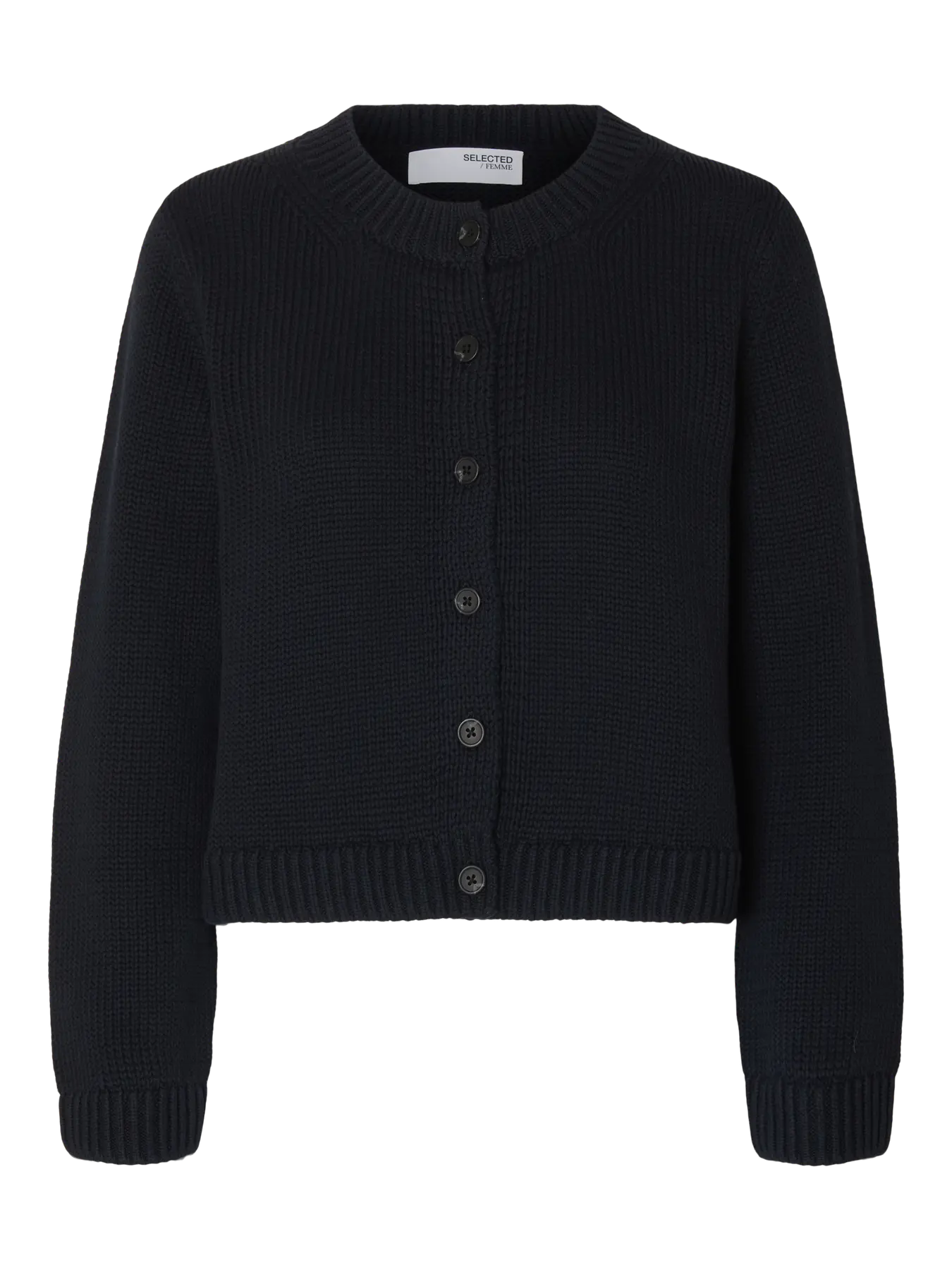 Selected Femme naisten neuletakki, SLFIVY LS KNIT O-NECK CARDIGAN NOOS Tummansininen - Image 3
