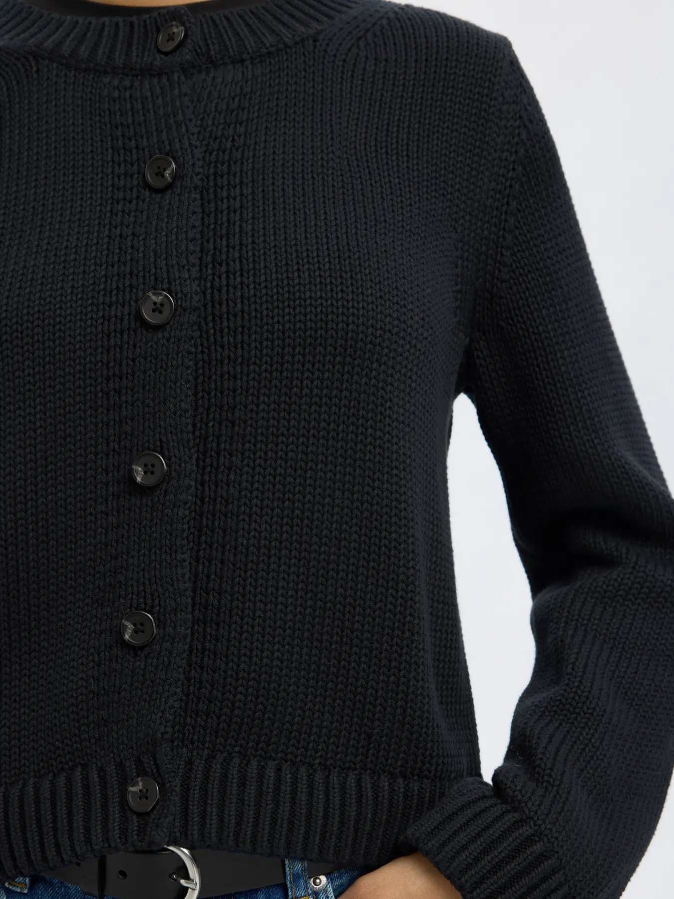 Selected Femme naisten neuletakki, SLFIVY LS KNIT O-NECK CARDIGAN NOOS Tummansininen - Image 4