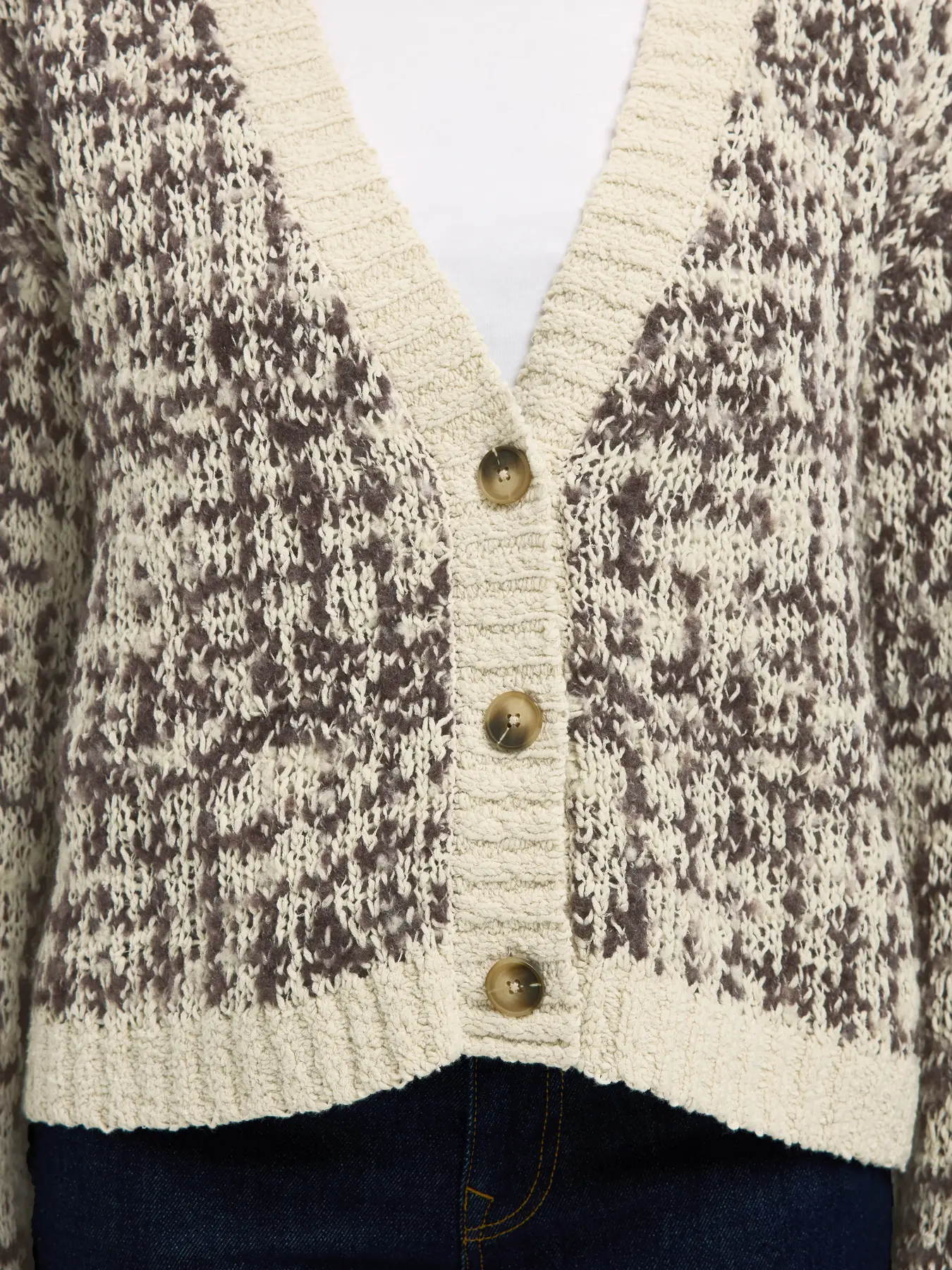 Selected Femme naisten neuletakki, SLFLINDSAY LS KNIT V-NECK CARDIGAN Birch Delicioso - Image 4