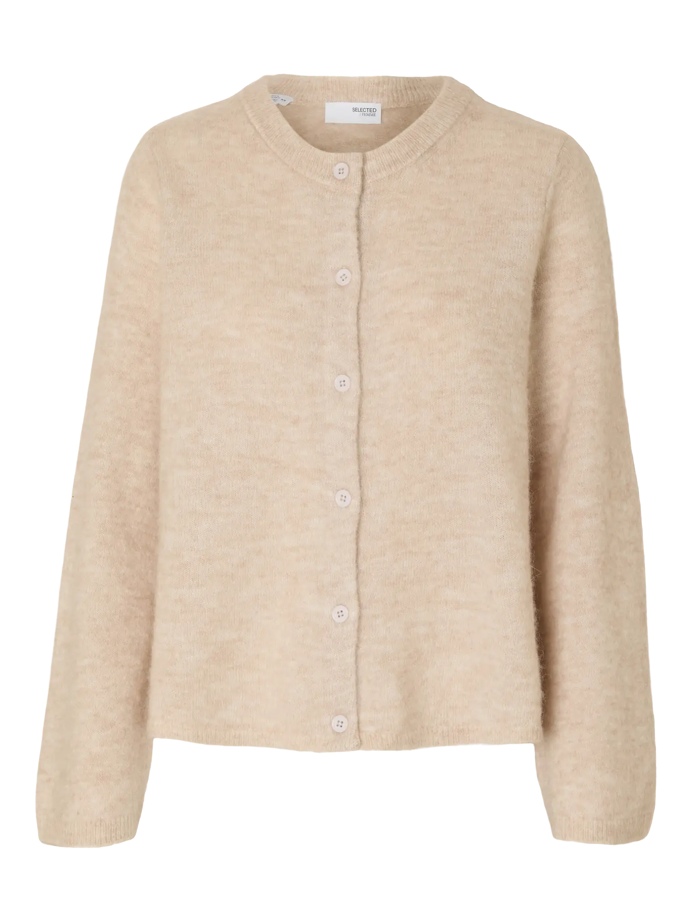 Selected Femme naisten neuletakki, SLFLULU NEW LS KNIT CARDIGAN  Birch Melange - Image 3