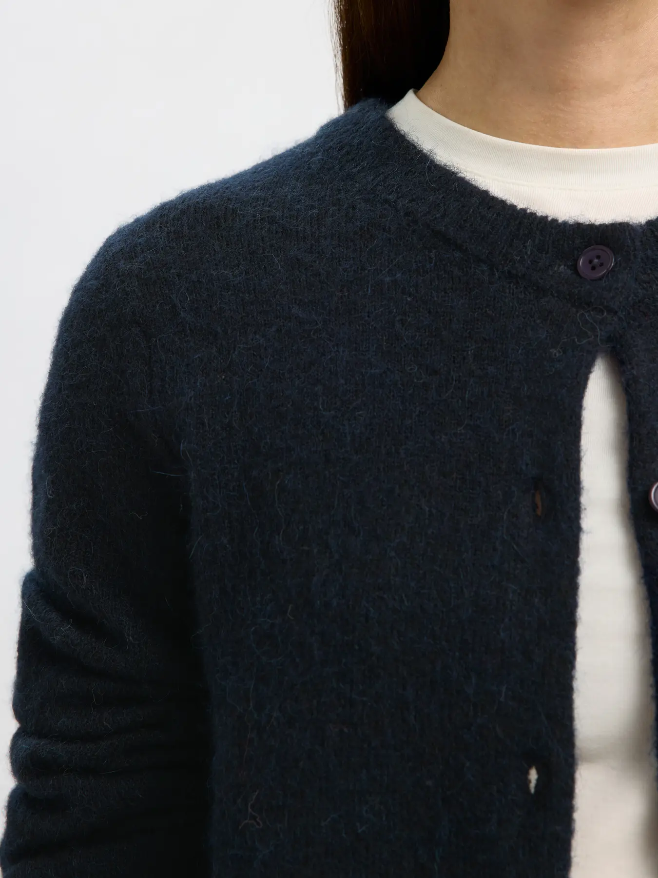Selected Femme naisten neuletakki, SLFLULU NEW LS KNIT CARDIGAN  Dark Sapphire Melange - Image 4