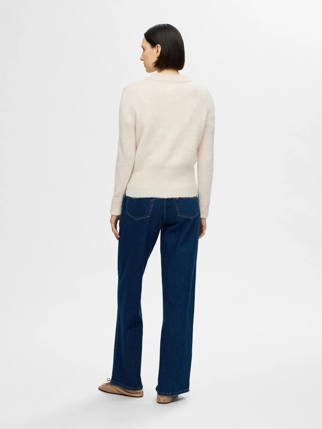 Selected Femme naisten neuletakki, SLFSIA RAS LS KNIT CARDIGAN Luonnonvalkoinen - Image 2