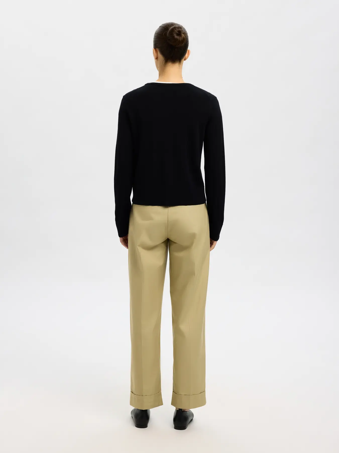 Selected Femme Naisten Neuletakki, SLFThea LS Knit Merino Cardigan Noos Black - Image 2