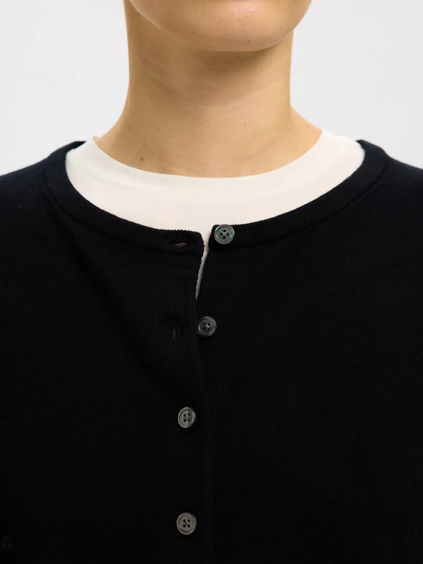 Selected Femme Naisten Neuletakki, SLFThea LS Knit Merino Cardigan Noos Black - Image 4
