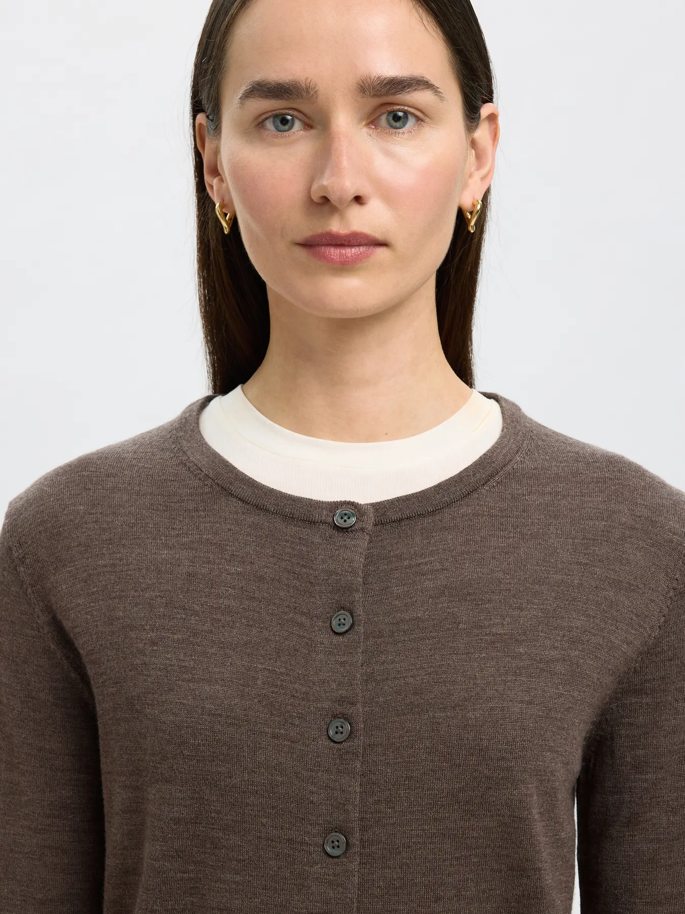 Selected Femme Naisten Neuletakki, SLFThea LS Knit Merino Cardigan Noos Delicioso - Image 4
