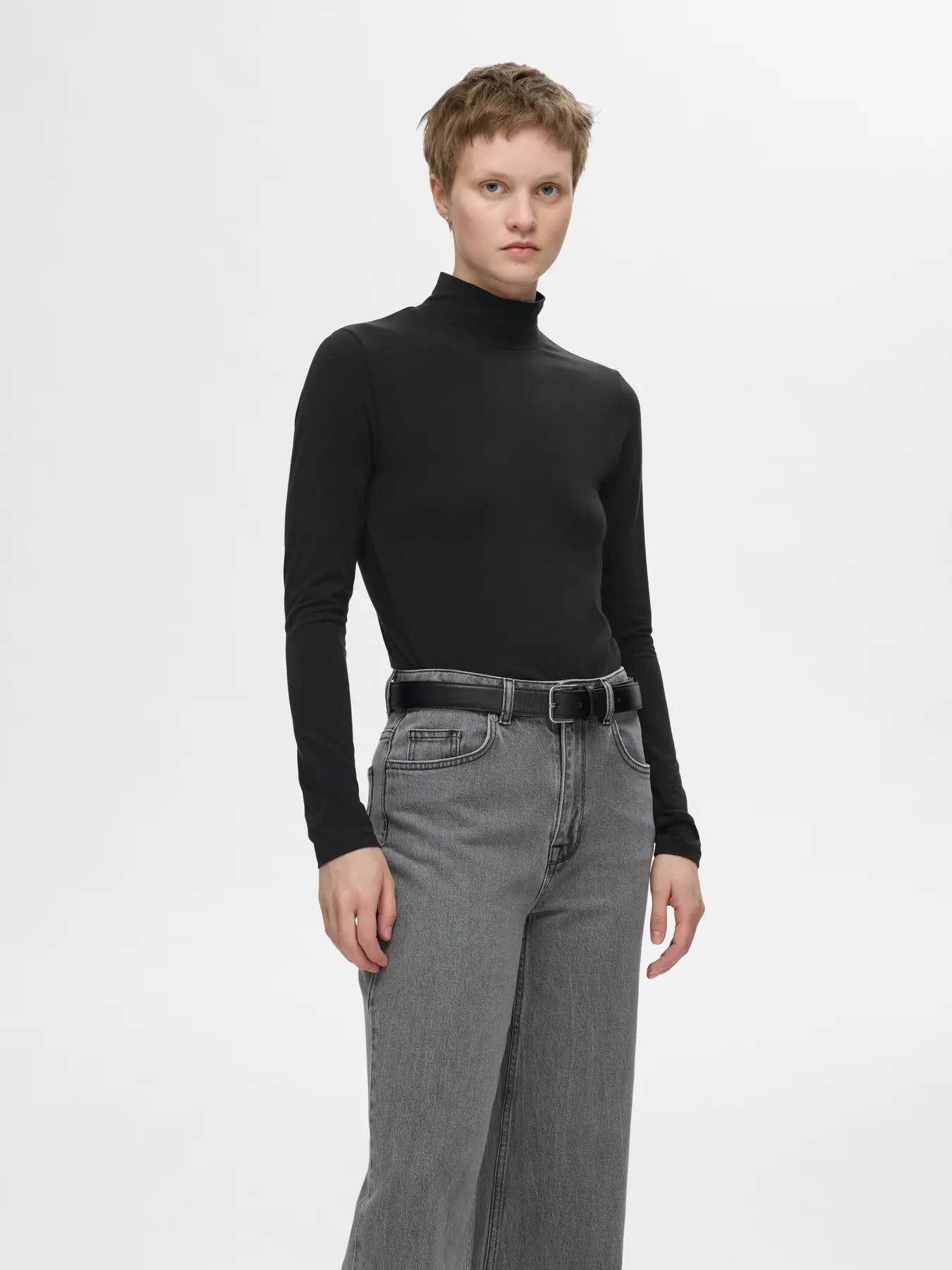 Selected Femme Naisten Paita, SLFMANJA LS HIGH NECK NOOS Black