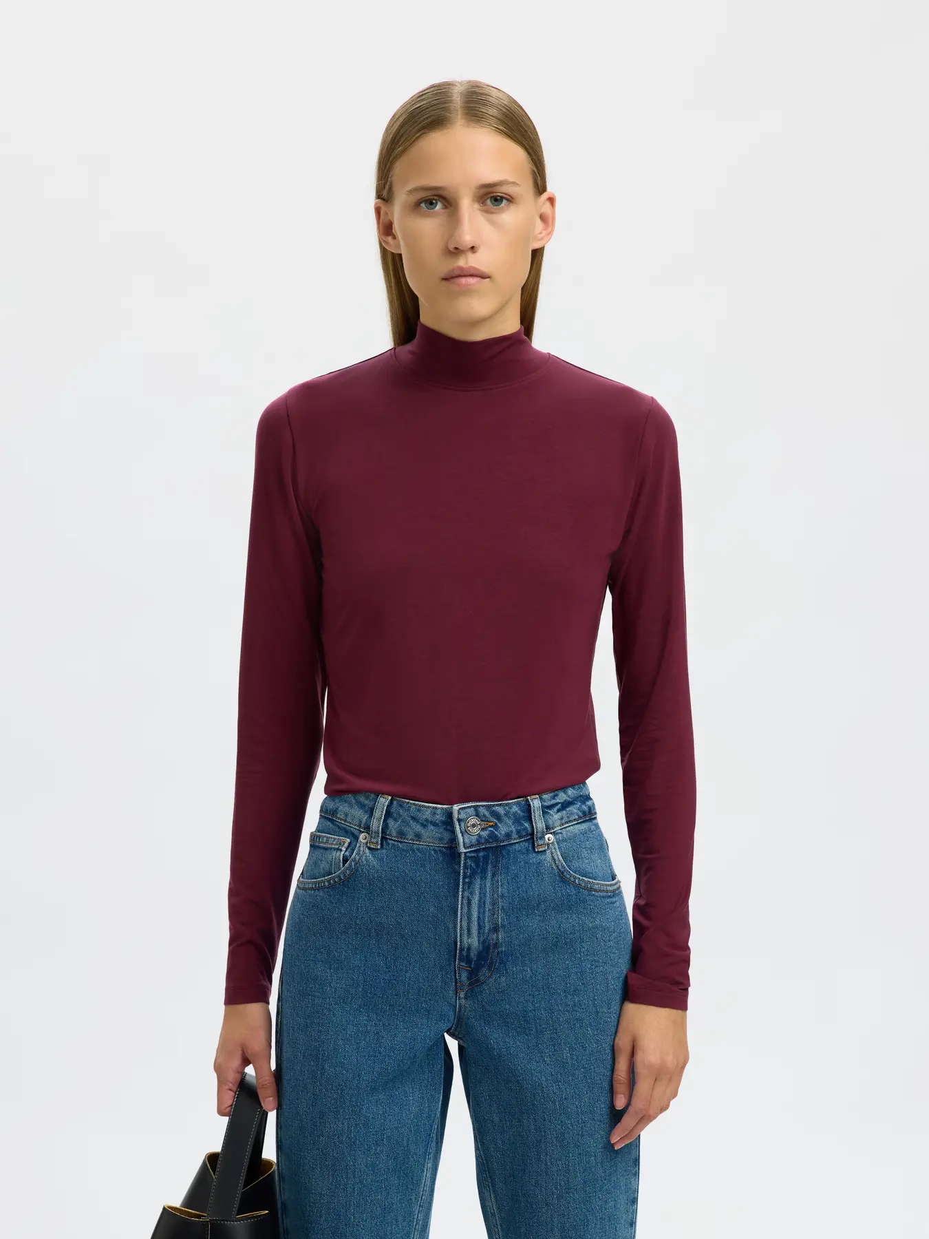 Selected Femme Naisten Paita, SLFMANJA LS HIGH NECK NOOS Fig