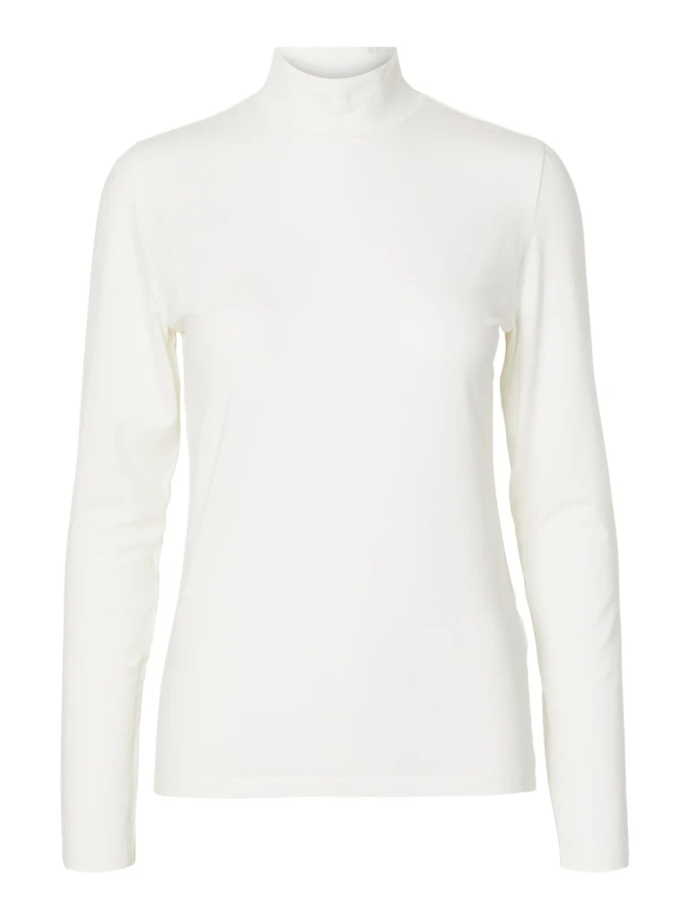Selected Femme Naisten Paita, SLFMANJA LS HIGH NECK NOOS Snow White - Image 2
