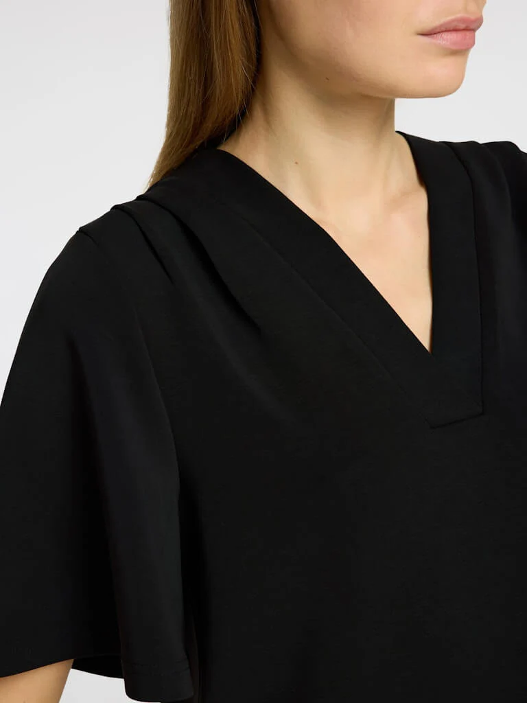 Selected Femme naisten paita, SLFTENNY SS V-NECK TOP Musta - Image 4