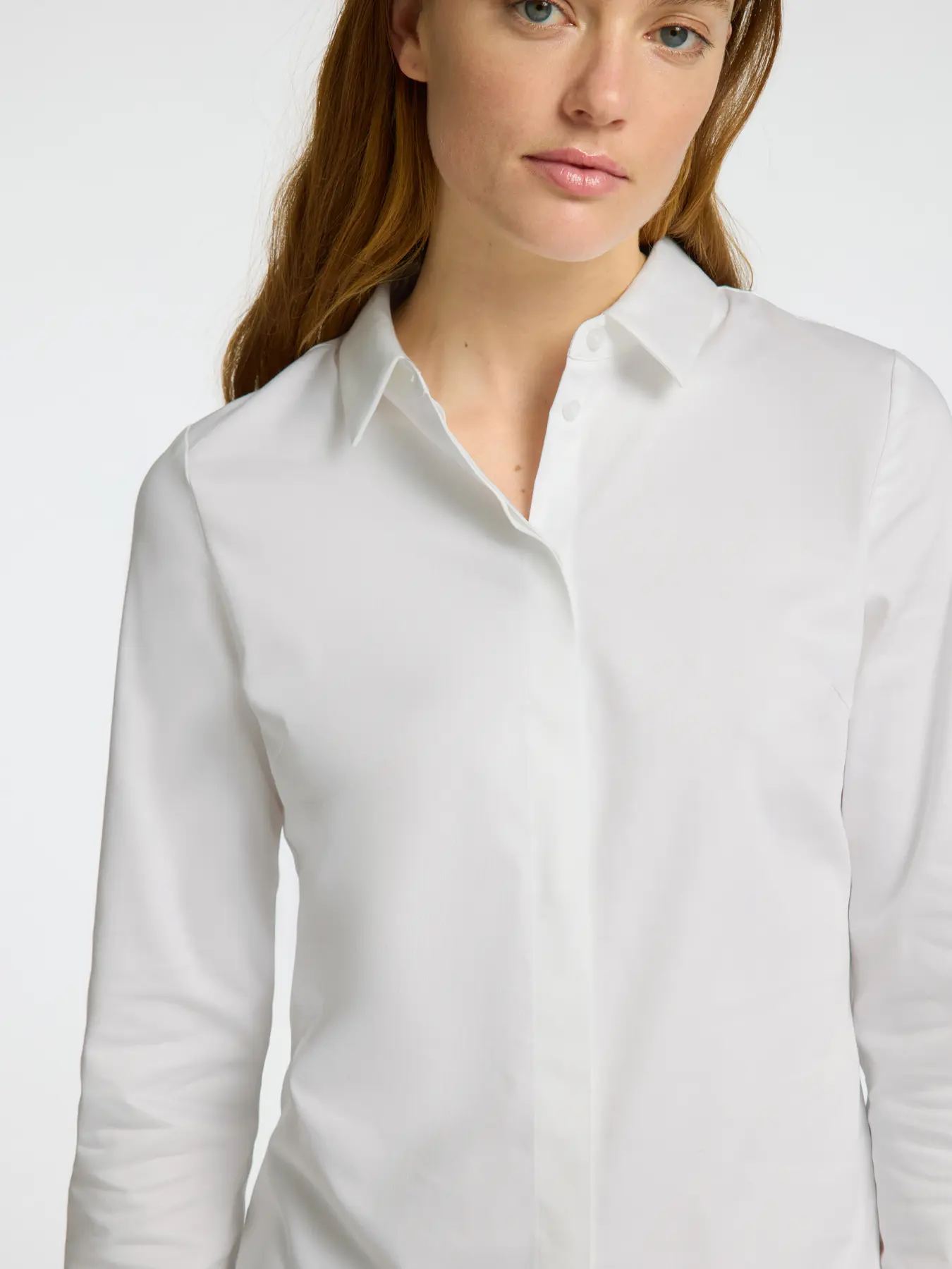 Selected Femme naisten paitapusero, SLFROMIE LS FITTED SHIRT Bright White - Image 4