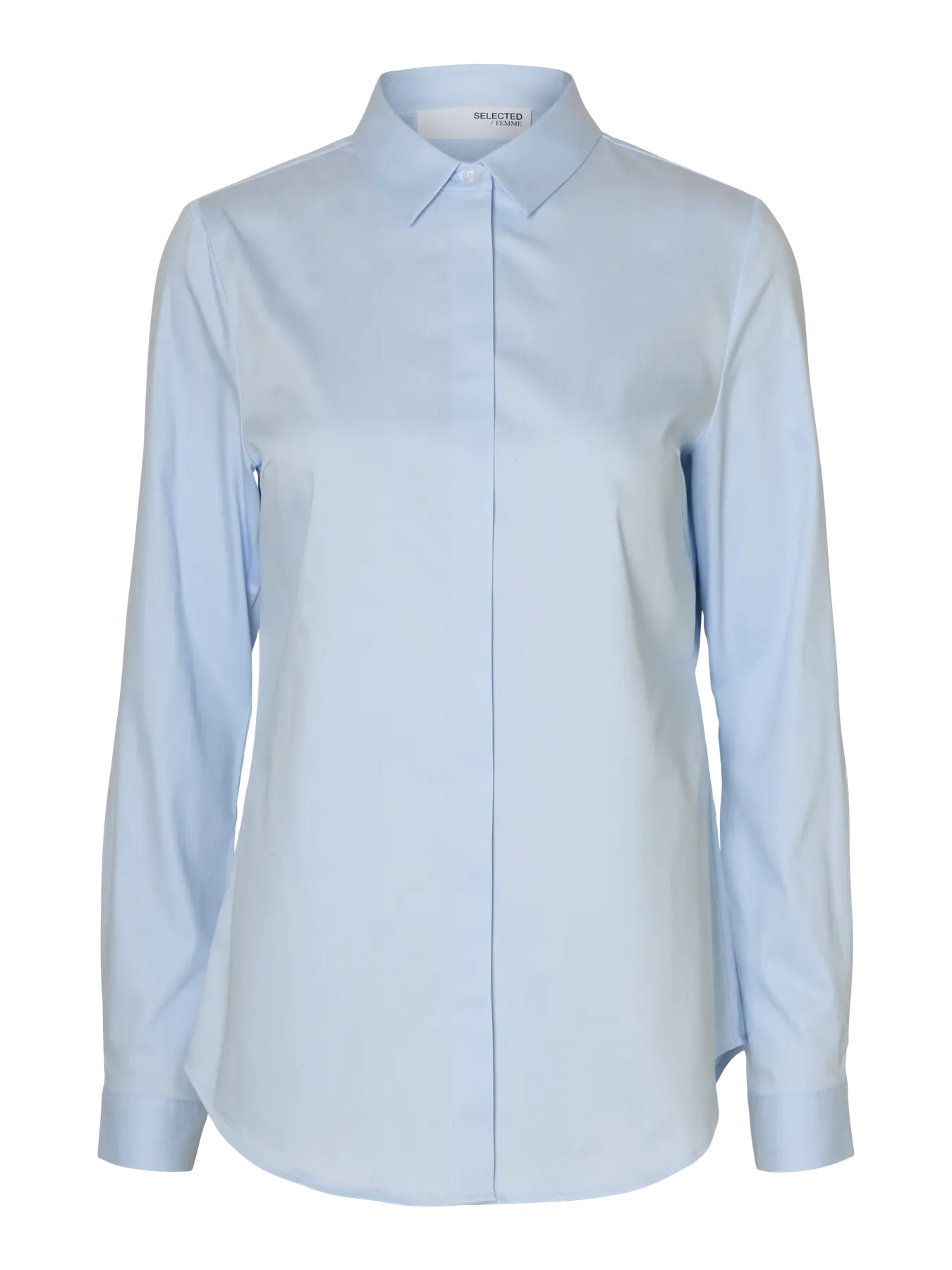 Selected Femme naisten paitapusero, SLFROMIE LS FITTED SHIRT Light Blue - Image 3