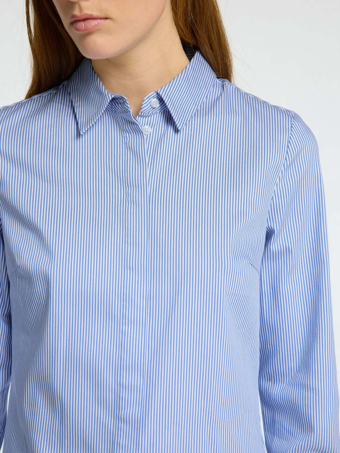 Selected Femme naisten paitapusero SLFROMIE LS STRIPED FITTED SHIRT, Bright White - Image 4