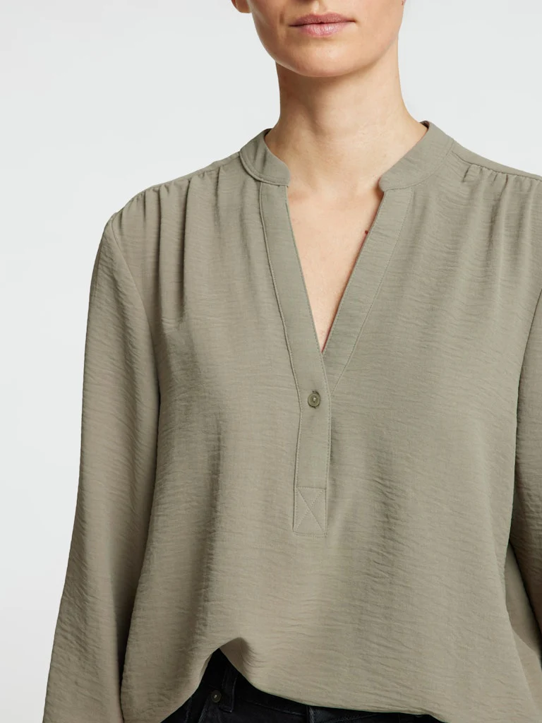 Selected Femme Naisten Pusero, SLFMIVIA LS TOP B Khaki - Image 5