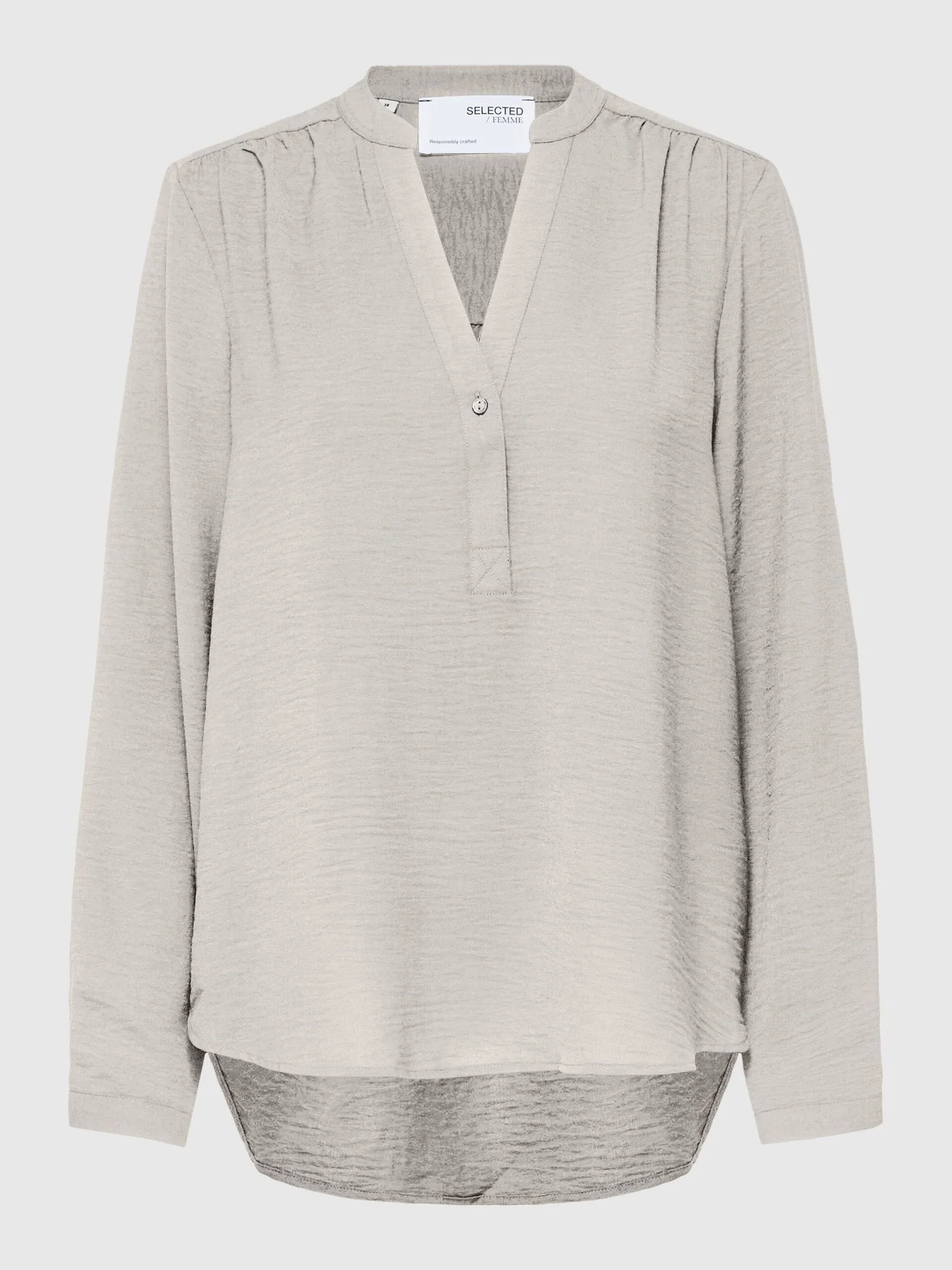 Selected Femme Naisten Pusero, SLFMIVIA LS TOP B Hiekka - Image 2