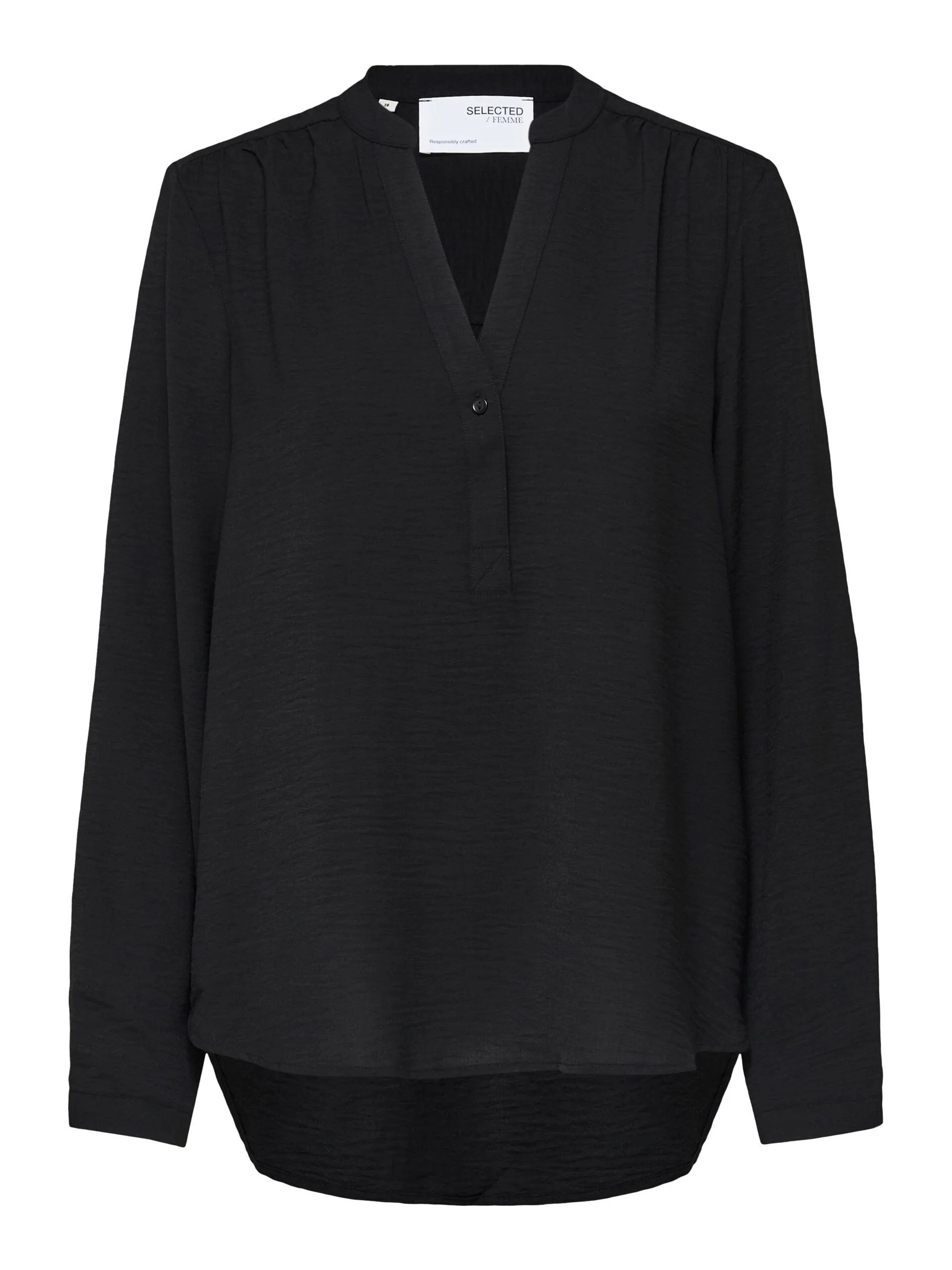 Selected Femme Naisten Pusero, SLFMIVIA LS TOP B Musta - Image 3