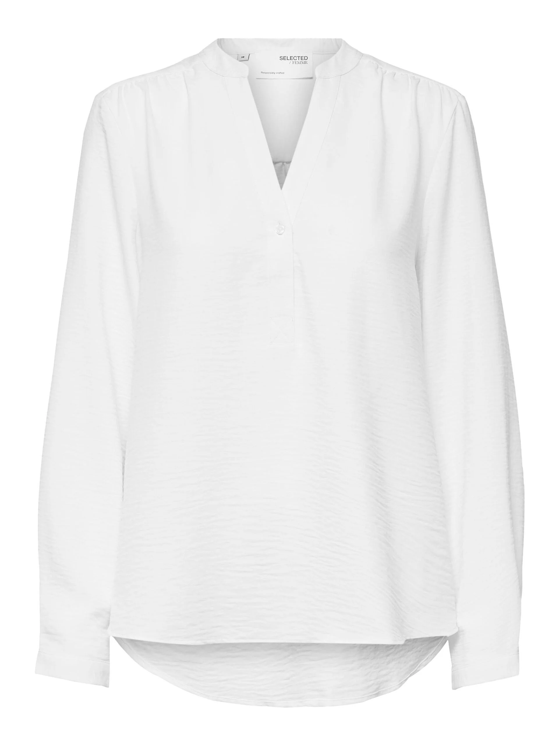 Selected Femme Naisten Pusero, SLFMIVIA LS TOP B Valkoinen - Image 3
