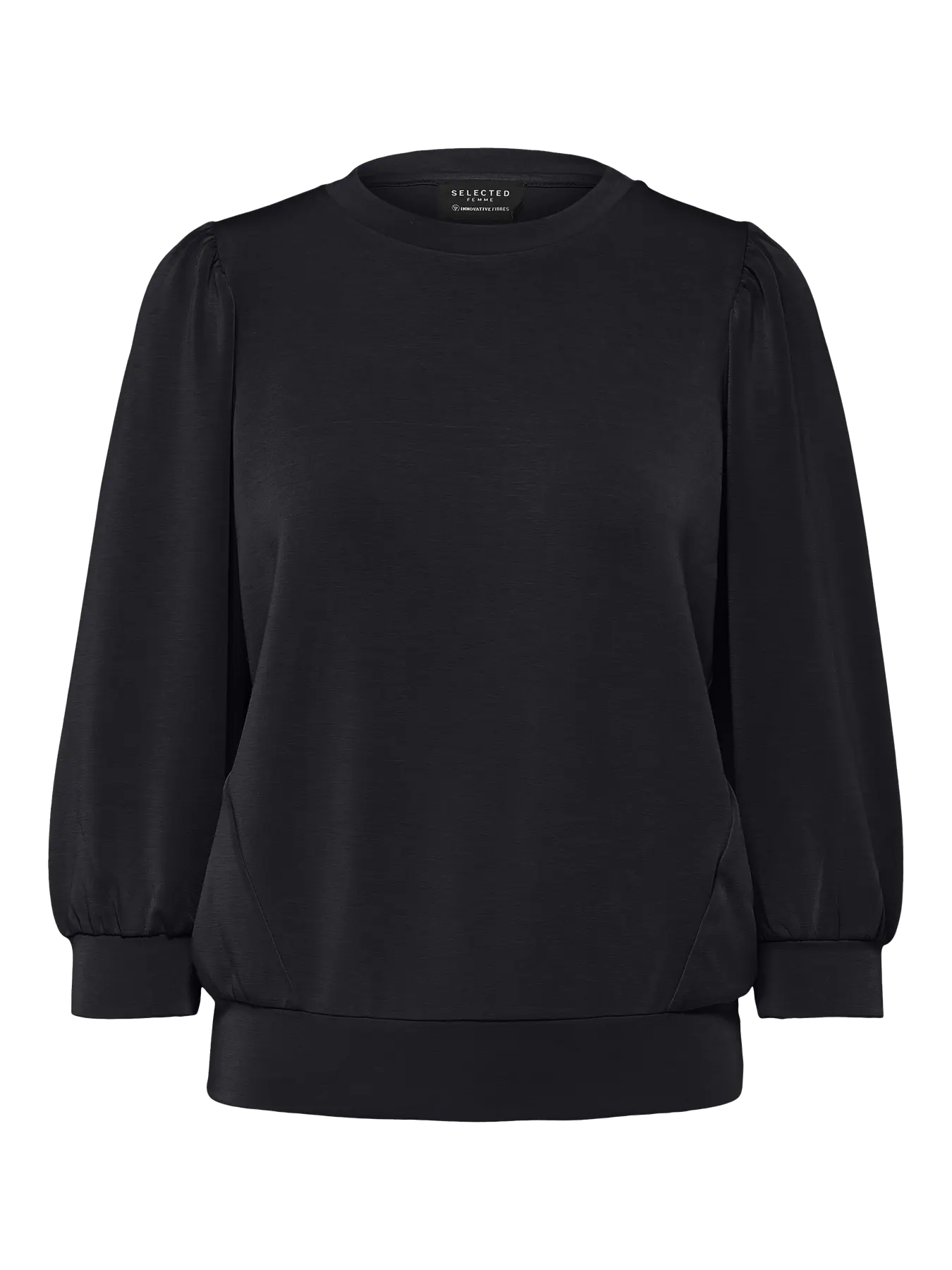 Selected Femme Naisten Pusero, SLFTENNY 3/4 SWEAT TOP NOOS Black - Image 3