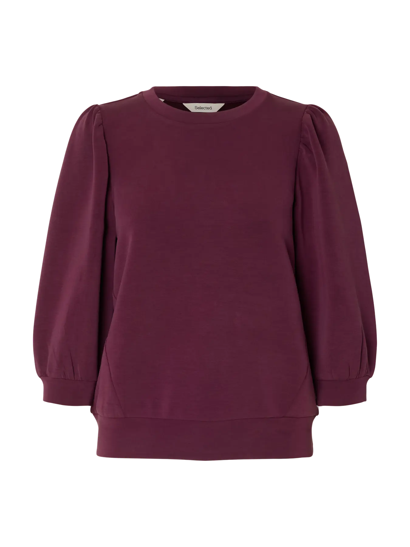 Selected Femme Naisten Pusero, SLFTENNY 3/4 SWEAT TOP NOOS Fig - Image 3