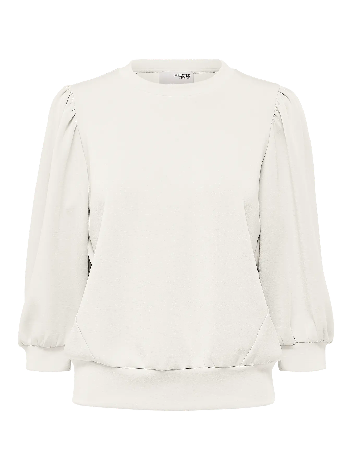 Selected Femme Naisten Pusero, SLFTENNY 3/4 SWEAT TOP NOOS Snow White - Image 3